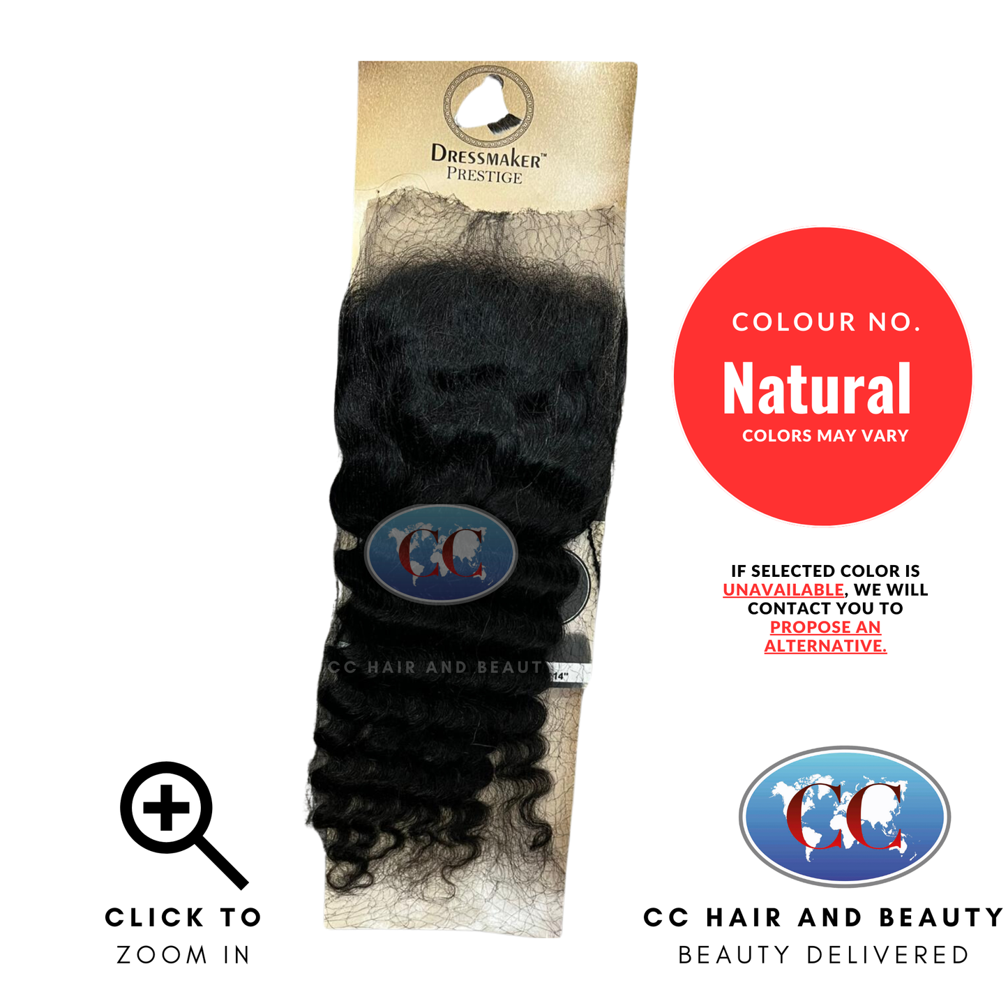 Dressmaker Prestige 13*4 Lace Frontal Free Part Closure - Deep Wave Natural Color-size 14''