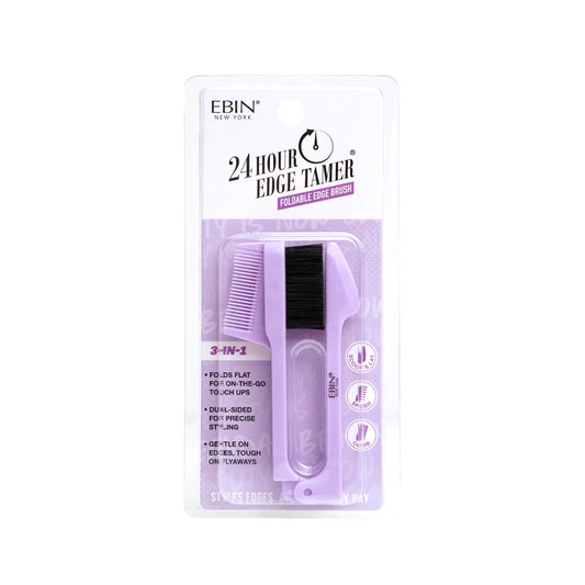 Ebin New York 24hour Edge Tamer 3-IN-1 Foldable Edge Brush - Purple