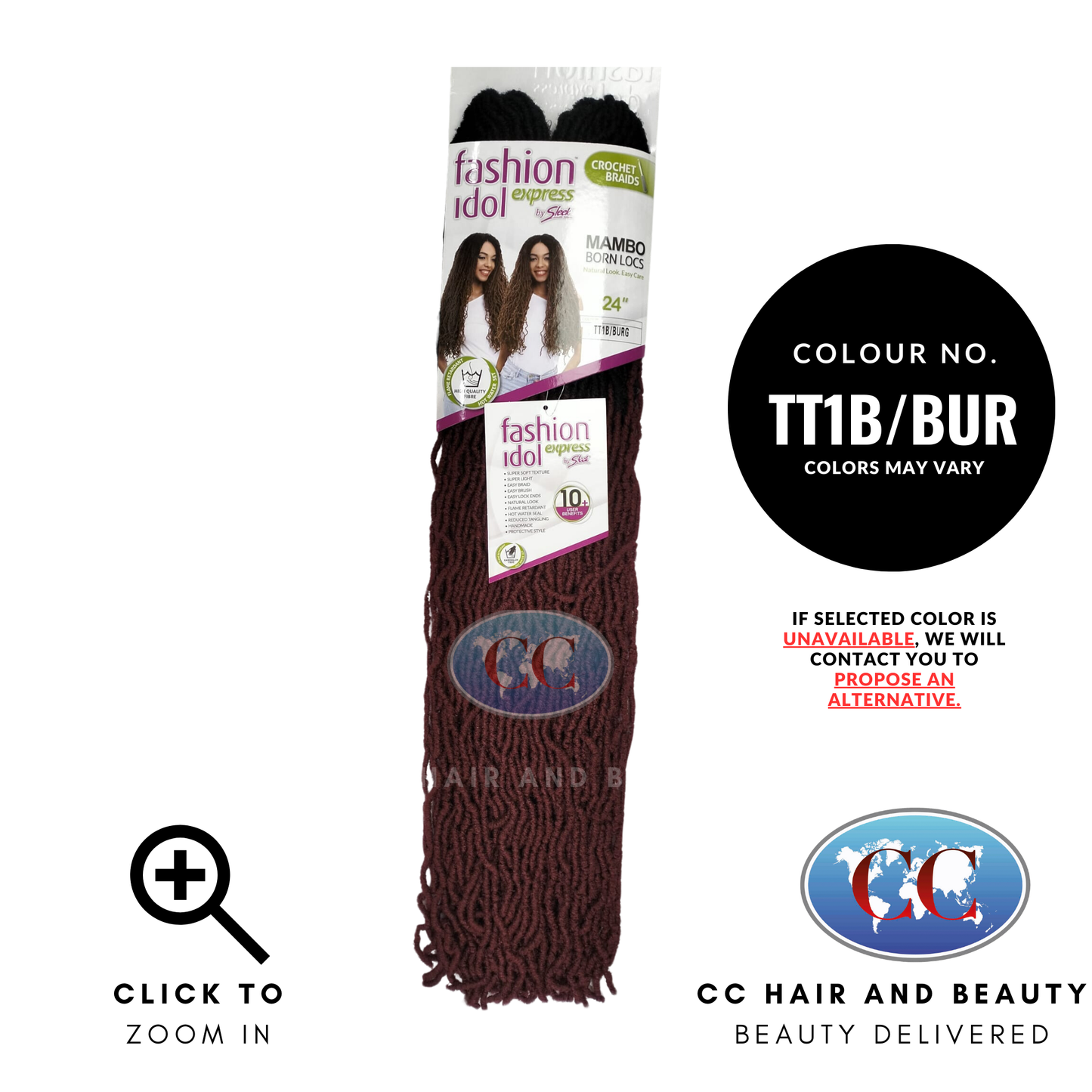 Fashion Idol Express 2X Mambo Born Locs 24"-Colour TT1B/BUR