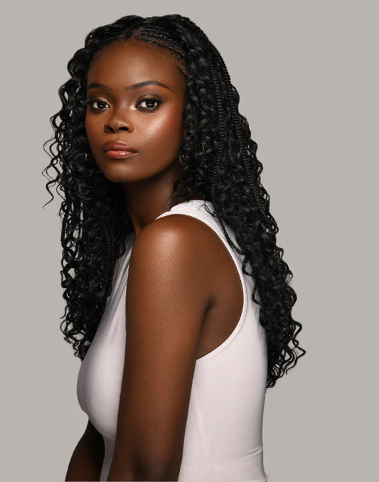 The Feme Collection Half Wig With Braids - Whitney 24"