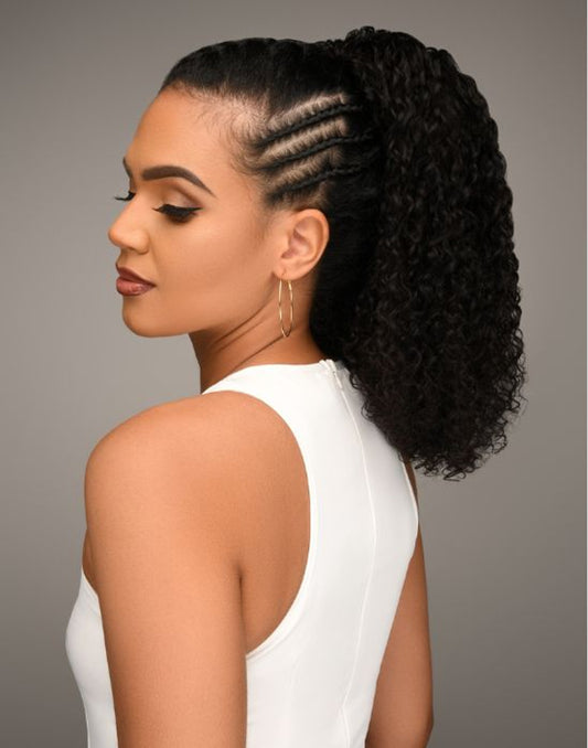 Feme 2-in-1 Human Hair Half Wig & Ponytail - Alyssa