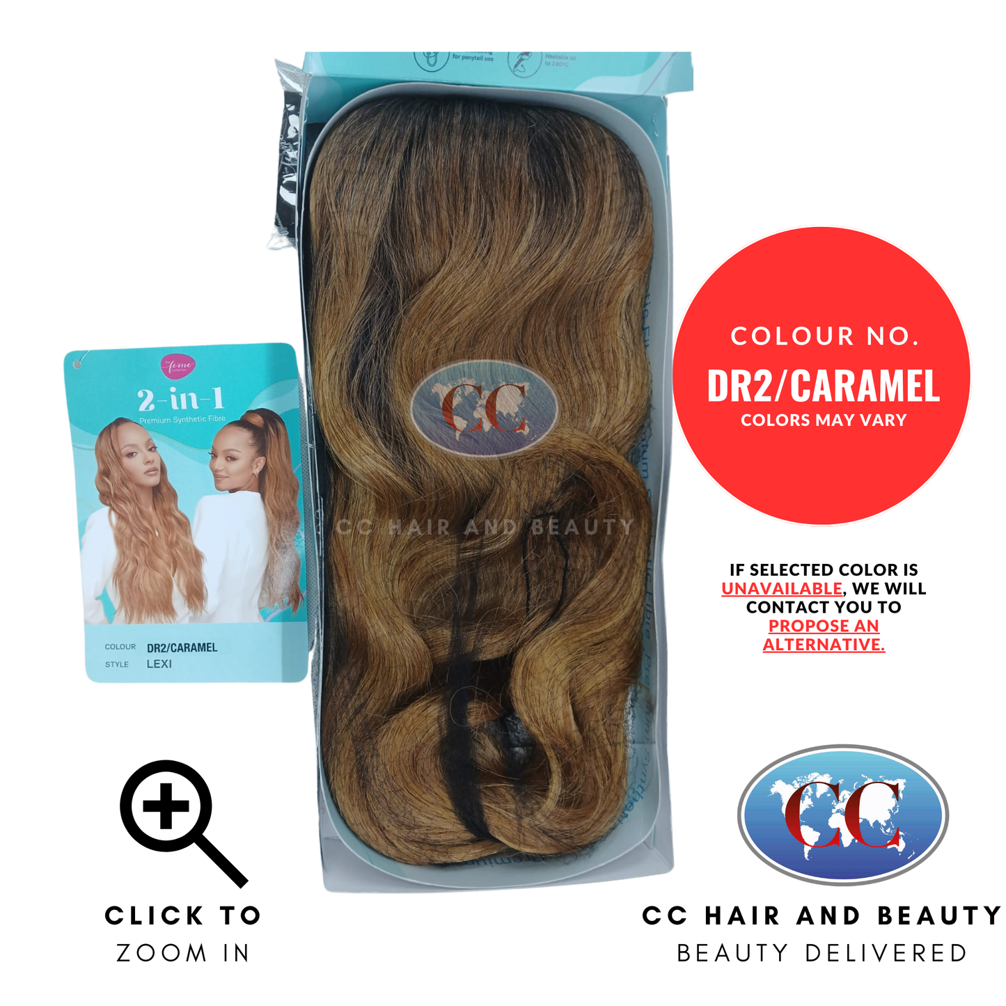 Feme 2-in-1 Half Wig & Ponytail - Lexi-Colour DR2/CARAMEL