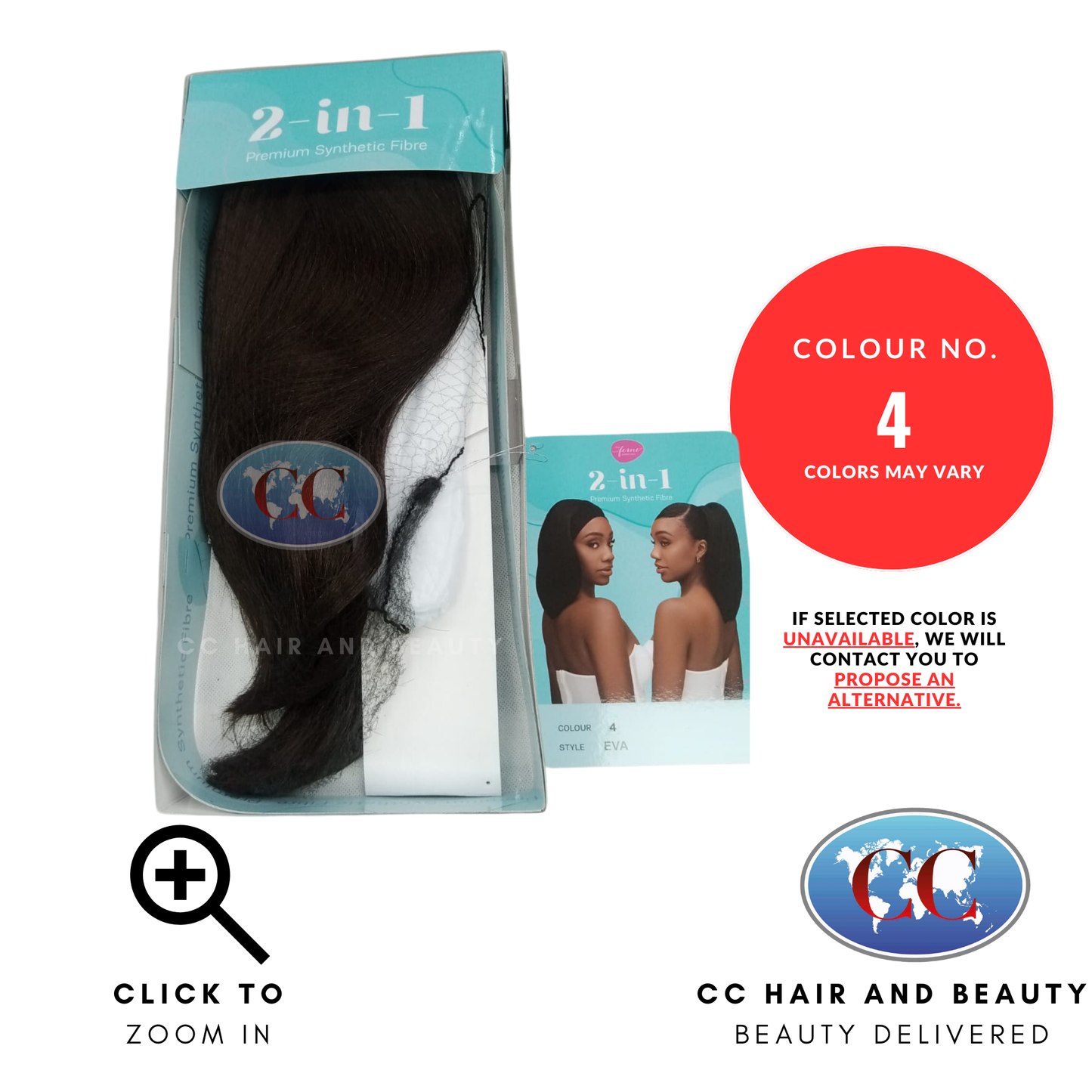 Feme 2-in-1 Synthetic Half Wig and Ponytail - Eva-Colour 4