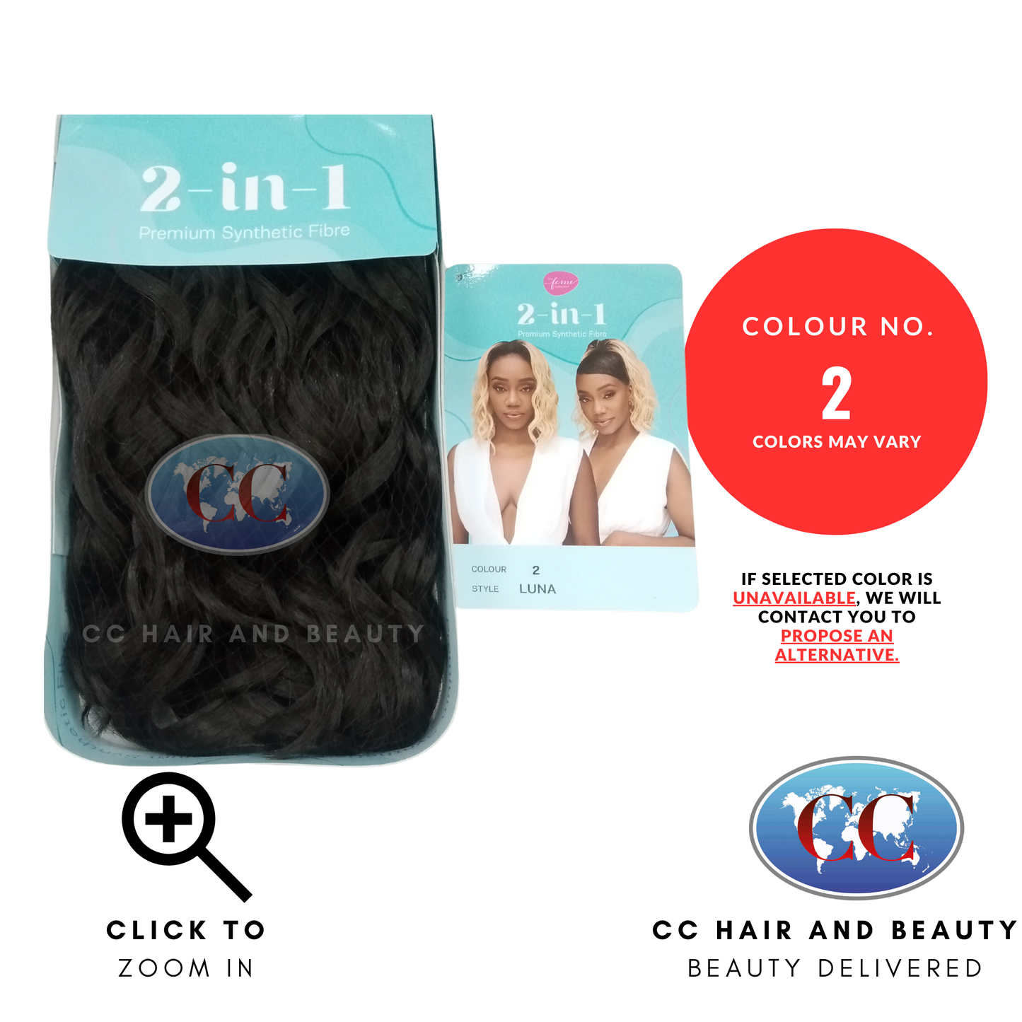 Feme 2-in-1 Synthetic Half Wig and Ponytail - Luna- Colour 2