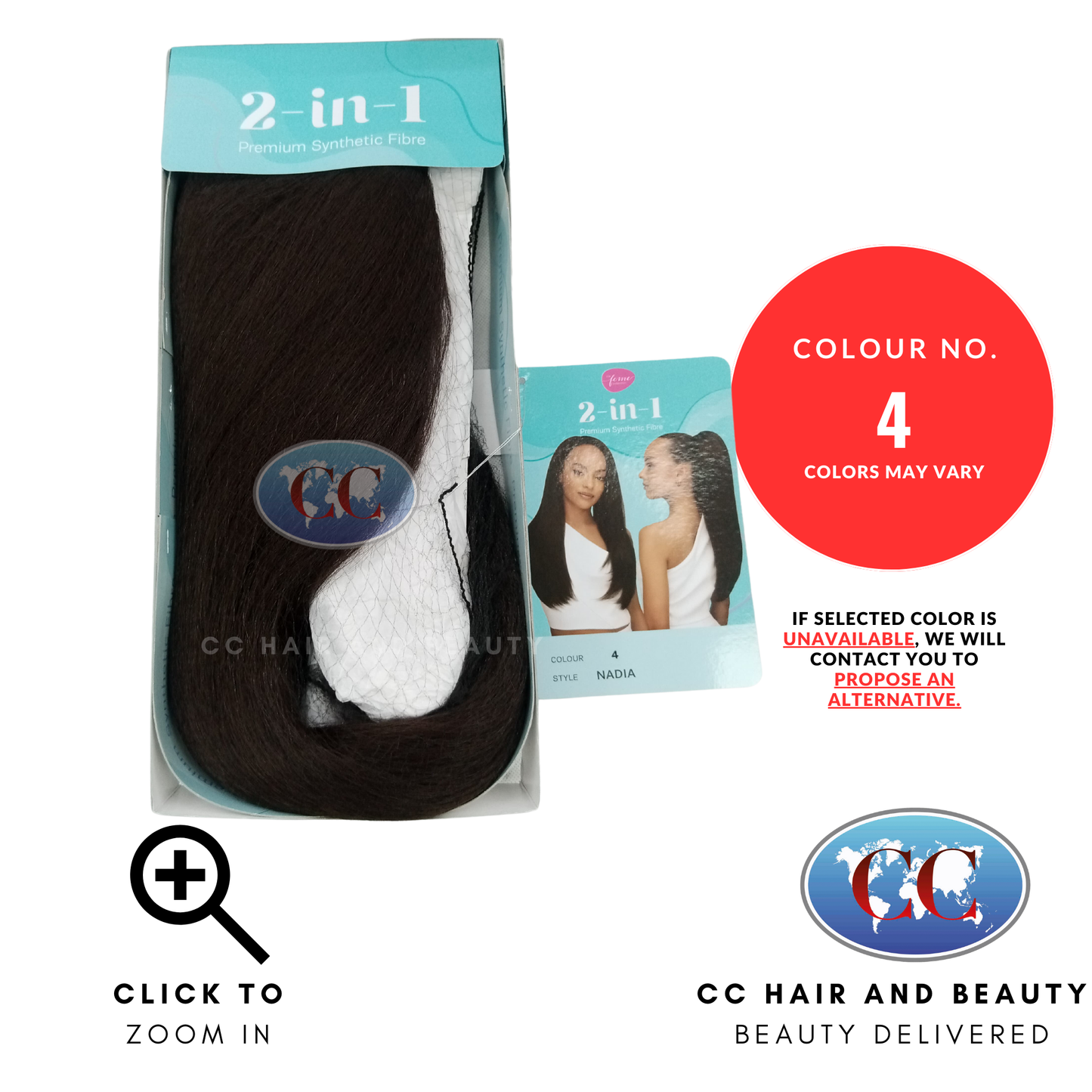 Feme 2-in-1 Synthetic Half Wig and Ponytail - Nadia-Colour 4