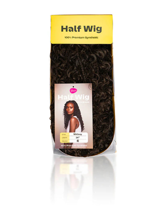 The Feme Collection Half Wig With Braids - Whitney 24"