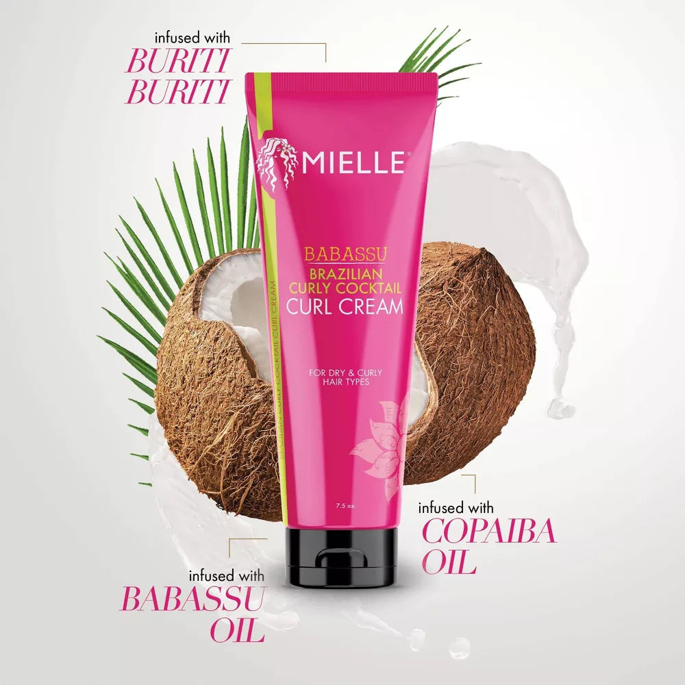 Mielle Organics Babassu Brazilian Curly Cocktail Curl Cream - 7.5oz