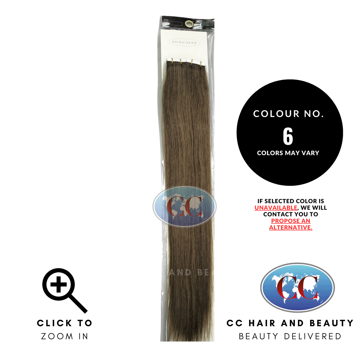 Hairaiser Luxurious Tape - In Hair Extensions 100% Human Hair-22''-colour 6