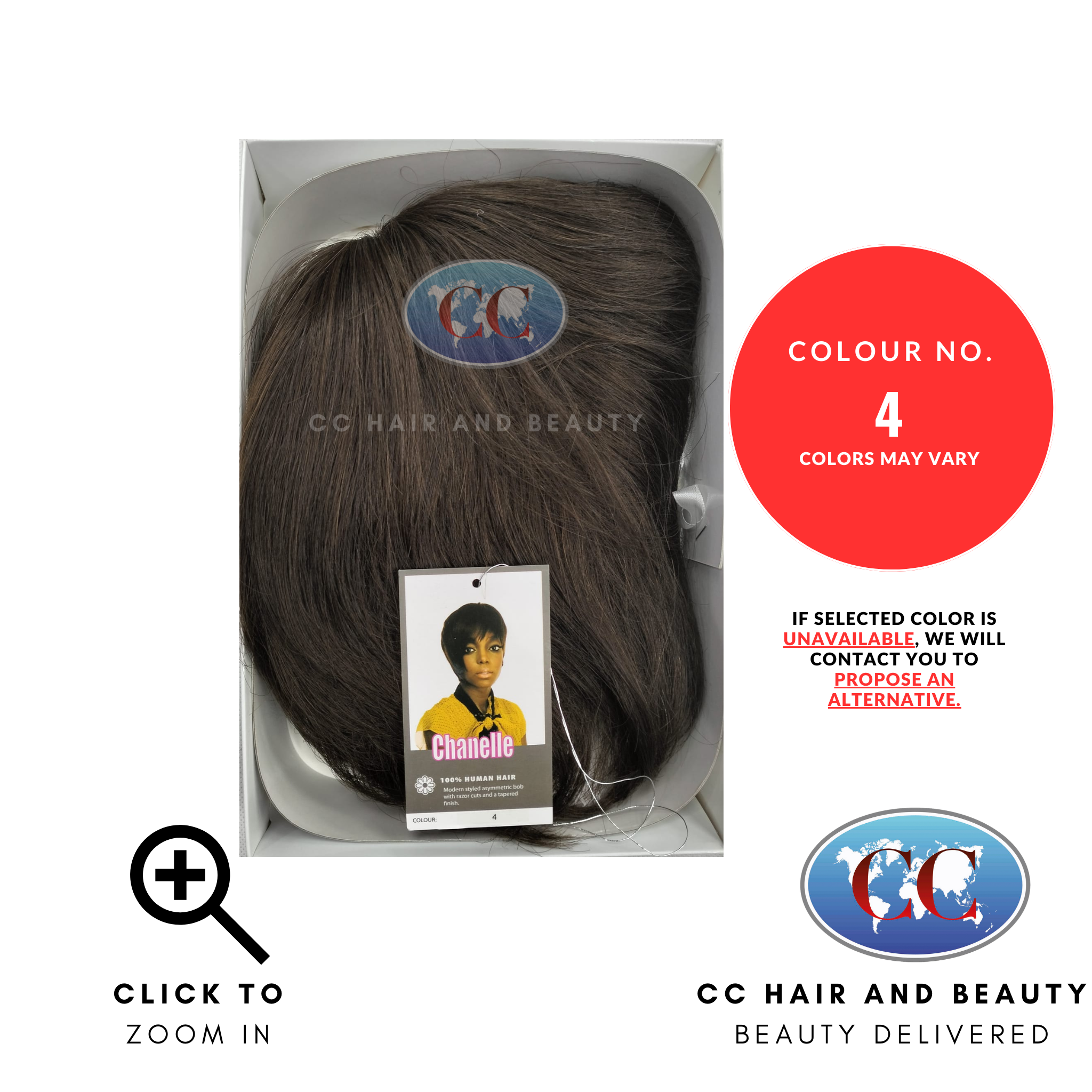 Sleek Human Hair Wig Fashion - Chanelle Wig-Colour 4