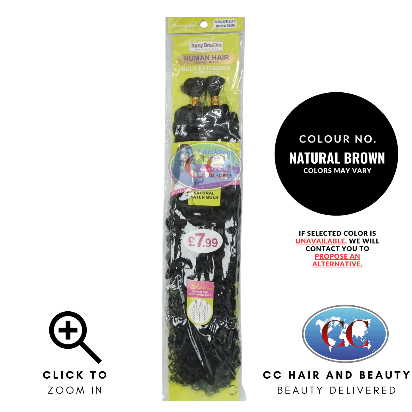 Human Hair Premium Blend-Natural Water Bulk-30"