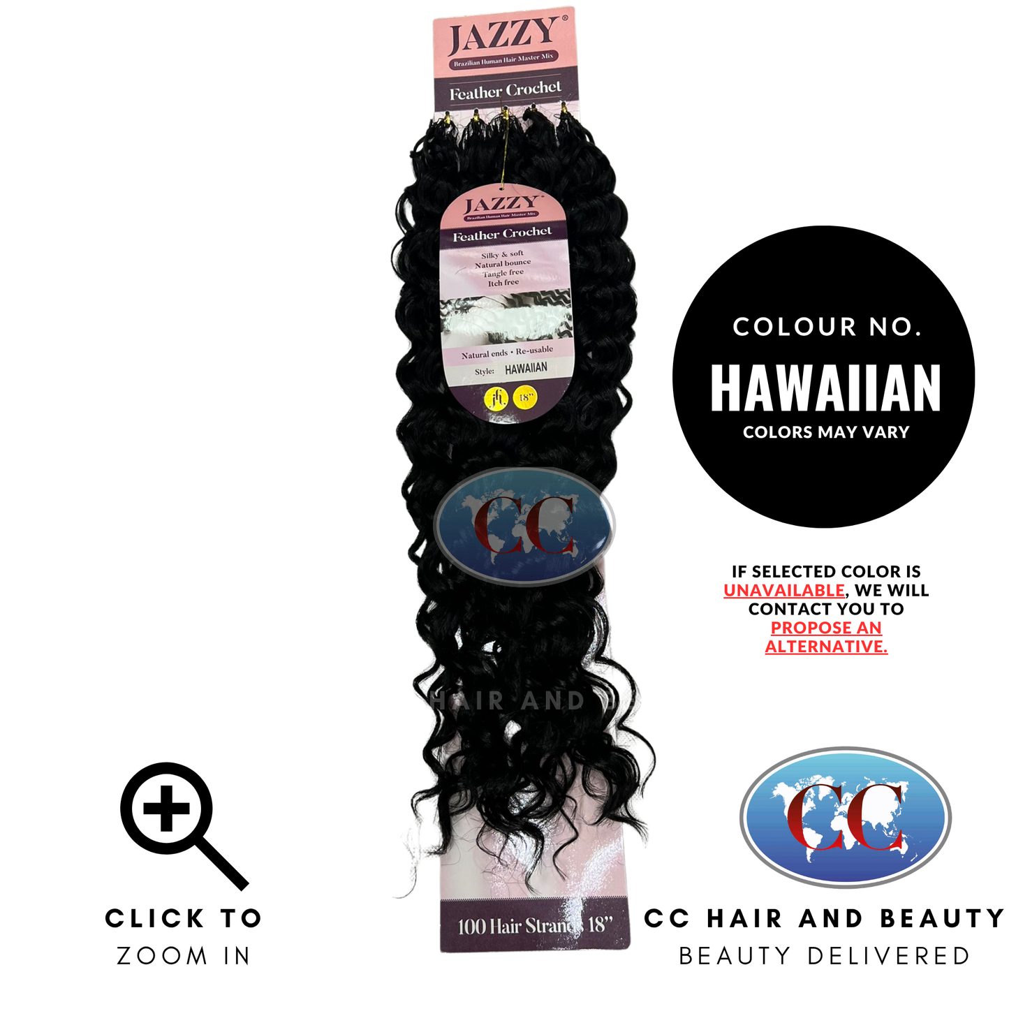 JAZZY Feather Crochet Hair Brazilian Human Hair Blend Crochet - Hawaiian 18"-HAWAIIAN
