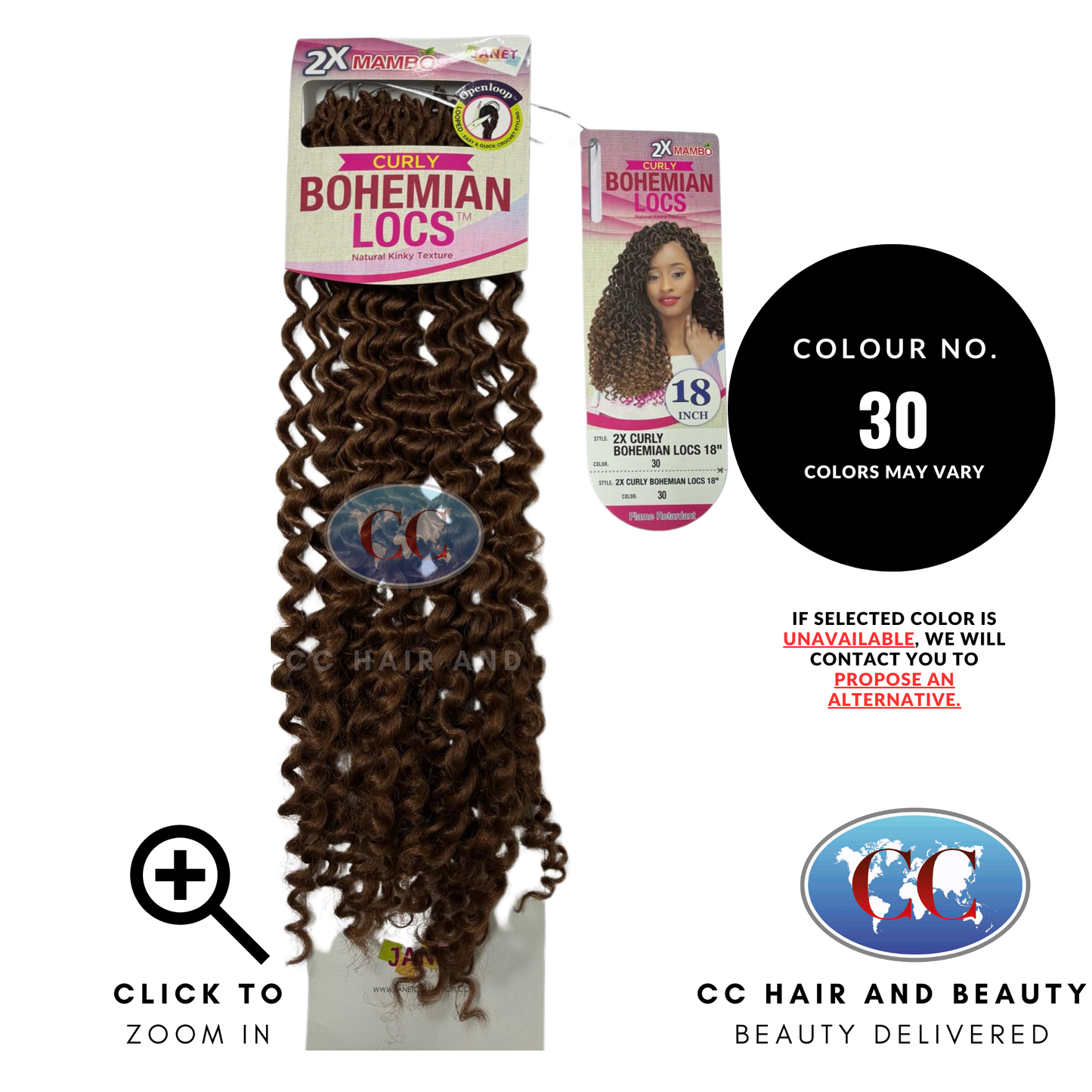 Janet Collection 2X Wave Bohemian Locs 18″-Colour 30