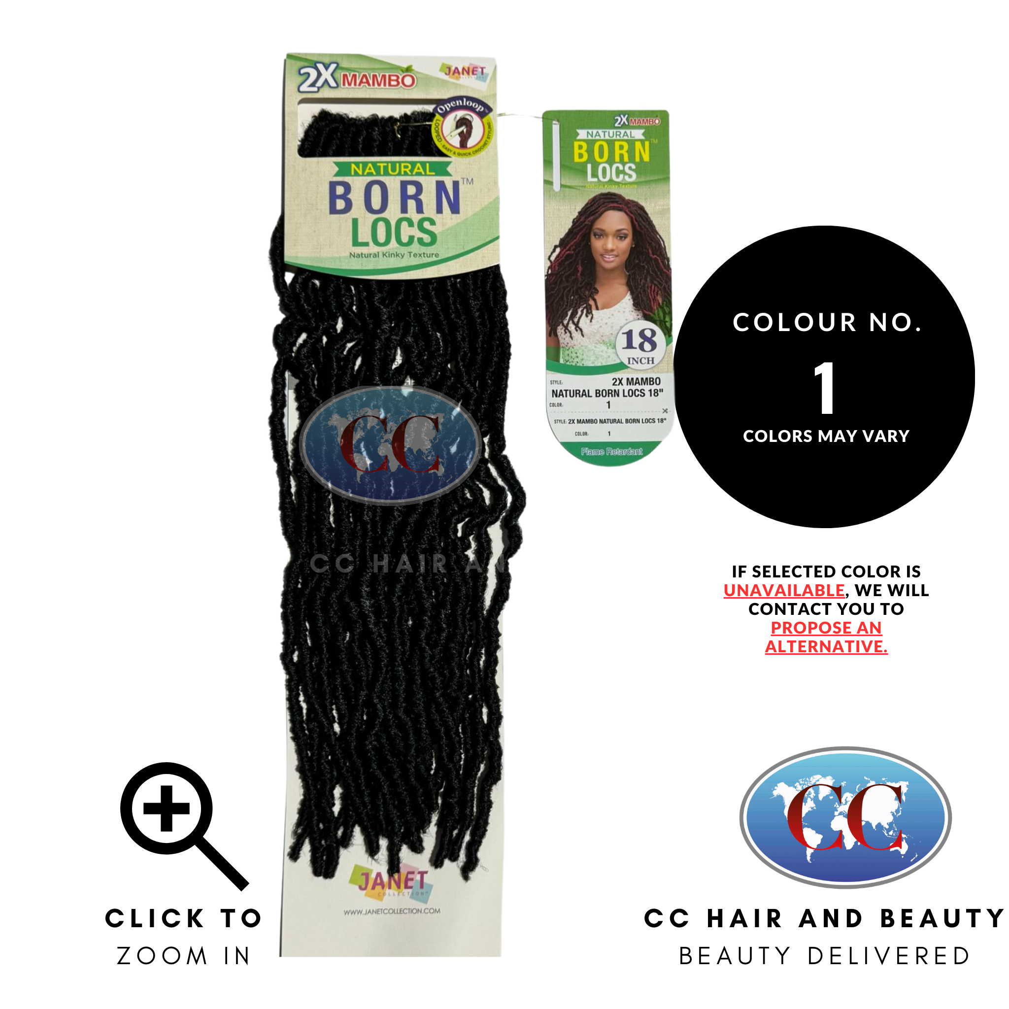 Janet Collection 2 X Mambo Natural Born Locs 18"-Colour 1