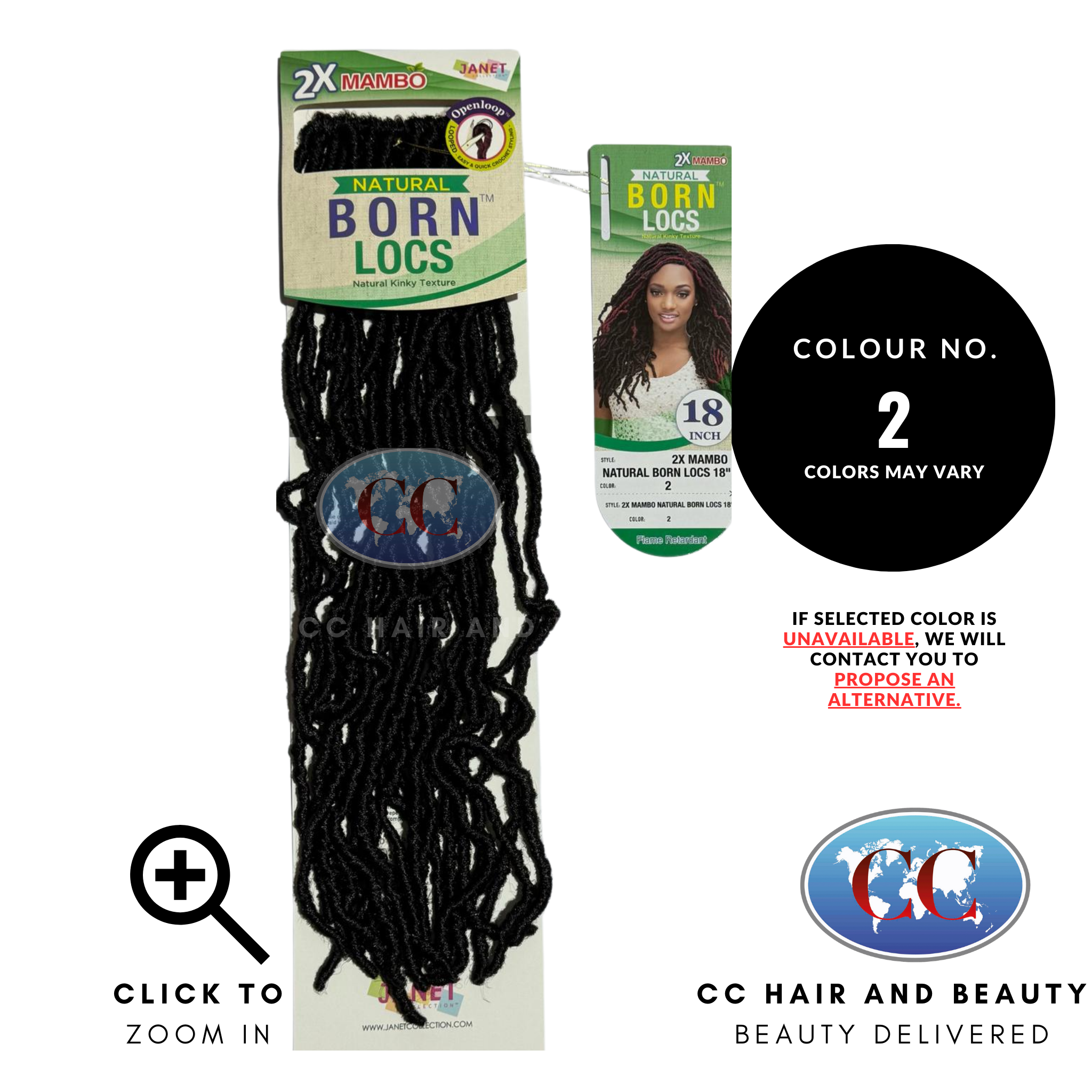 Janet Collection 2 X Mambo Natural Born Locs 18"-Colour 2