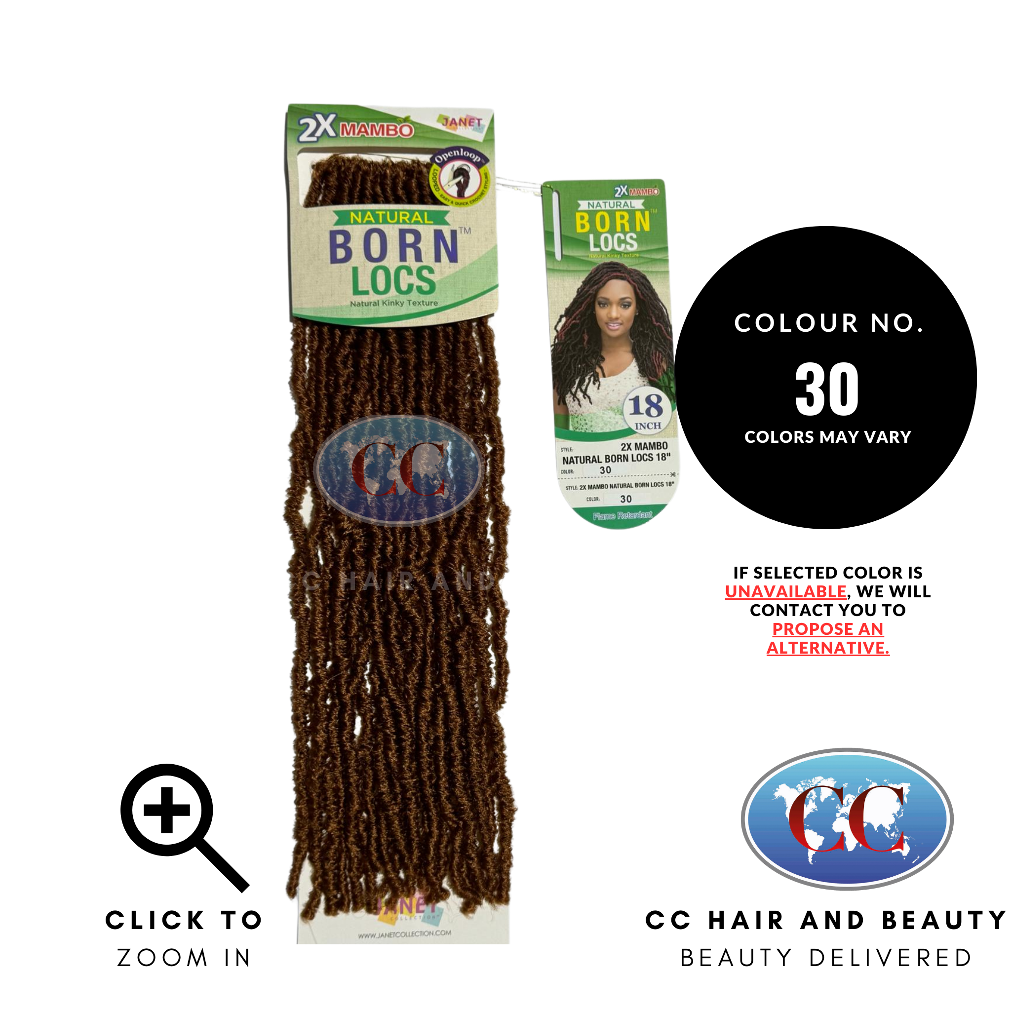 Janet Collection 2 X Mambo Natural Born Locs 18"-Colour 30