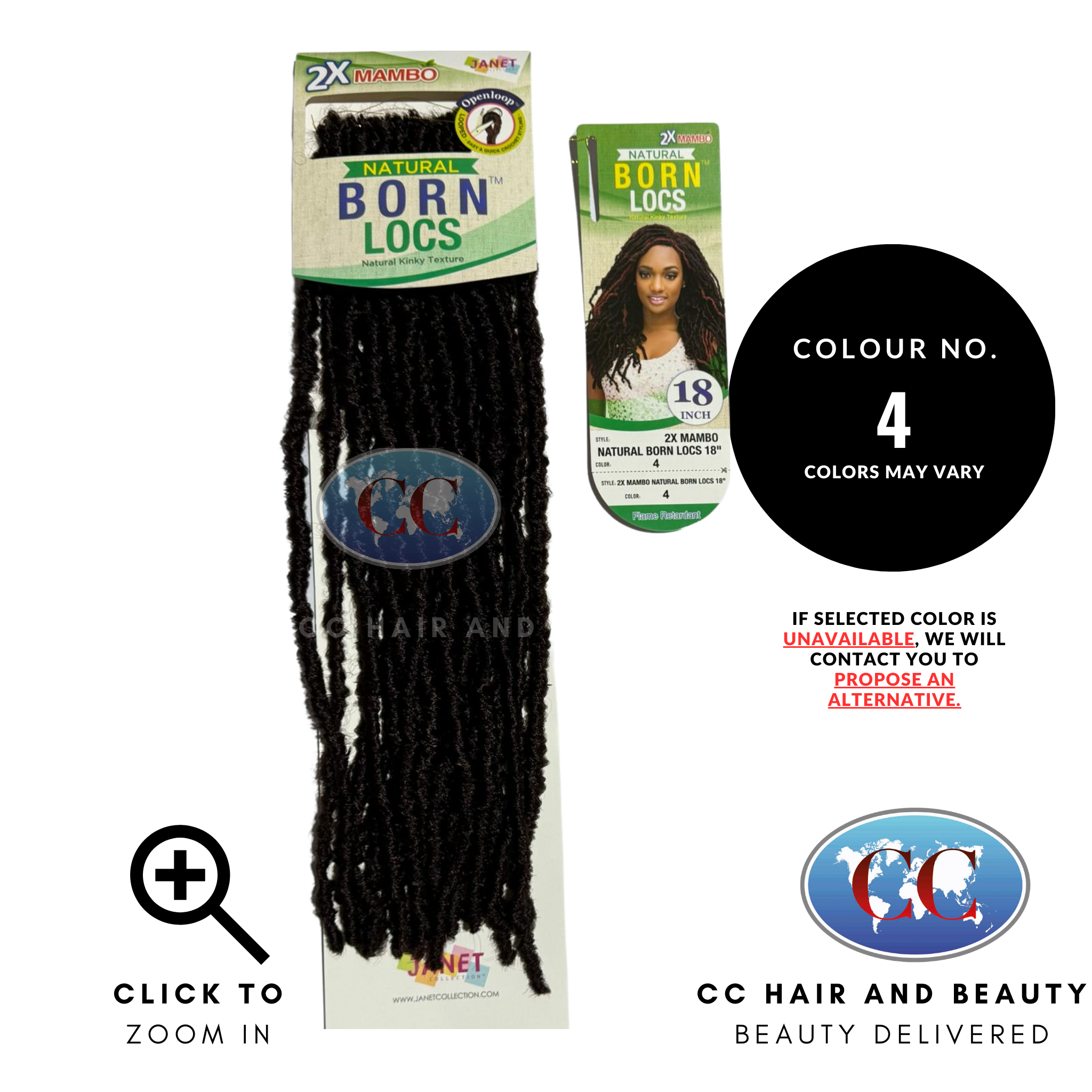 Janet Collection 2 X Mambo Natural Born Locs 18"-Colour 4