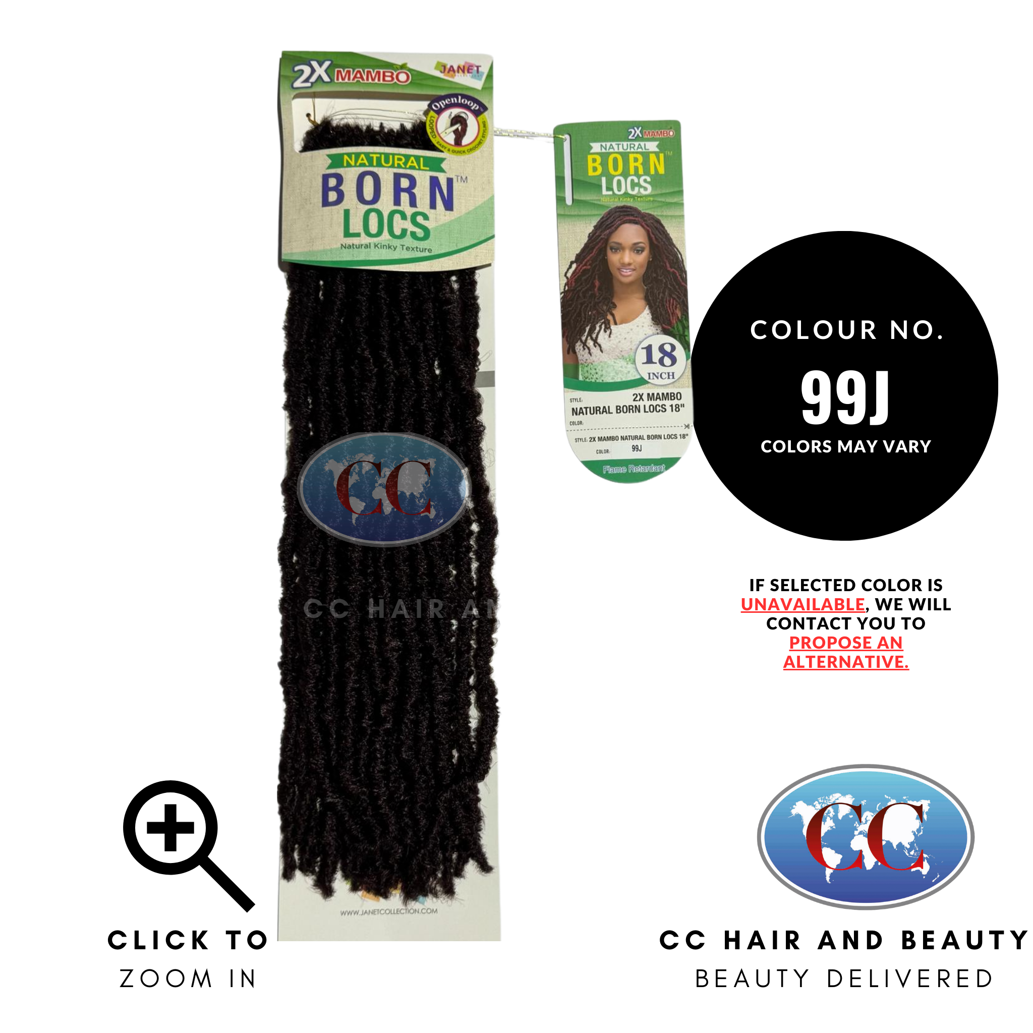 Janet Collection 2 X Mambo Natural Born Locs 18"-Colour 99J