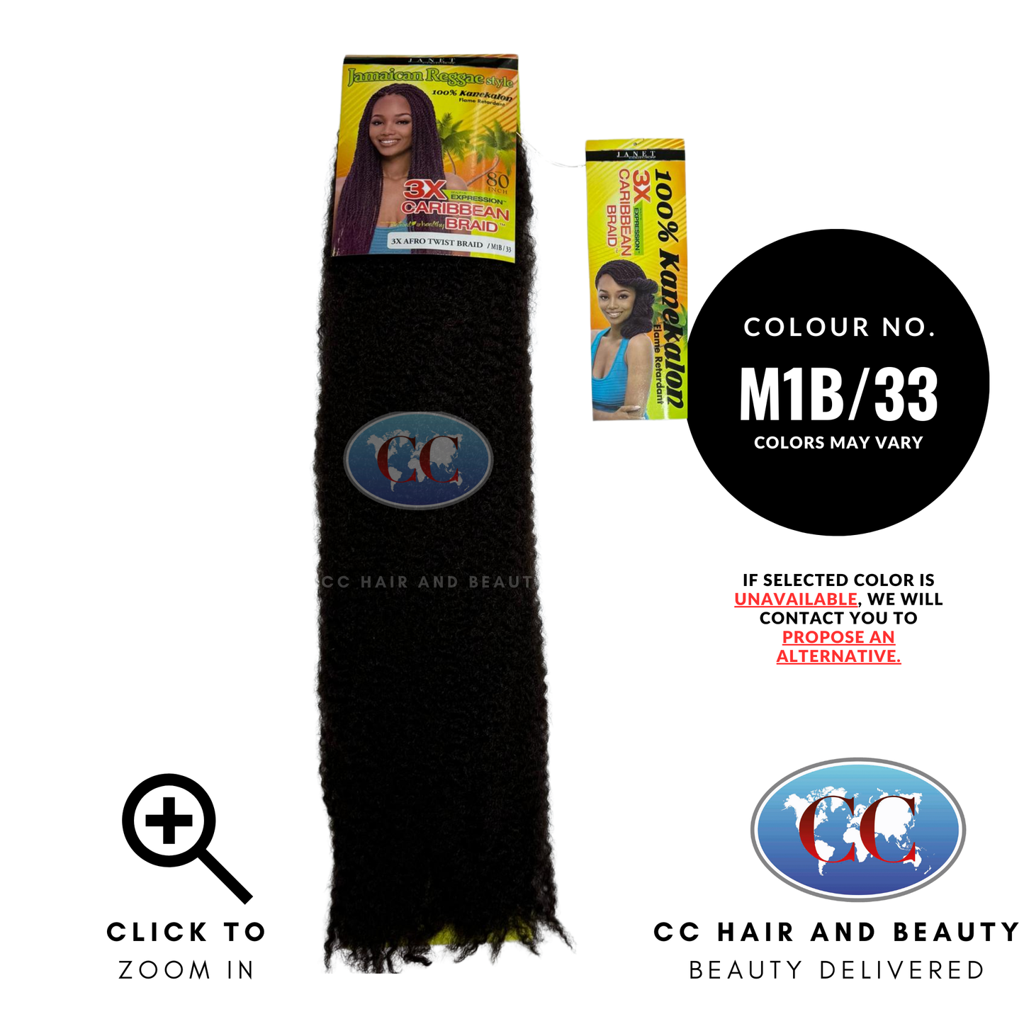 Janet Collection 3X Afro Twist Caribbean Braid 80"-Colour M1B/33