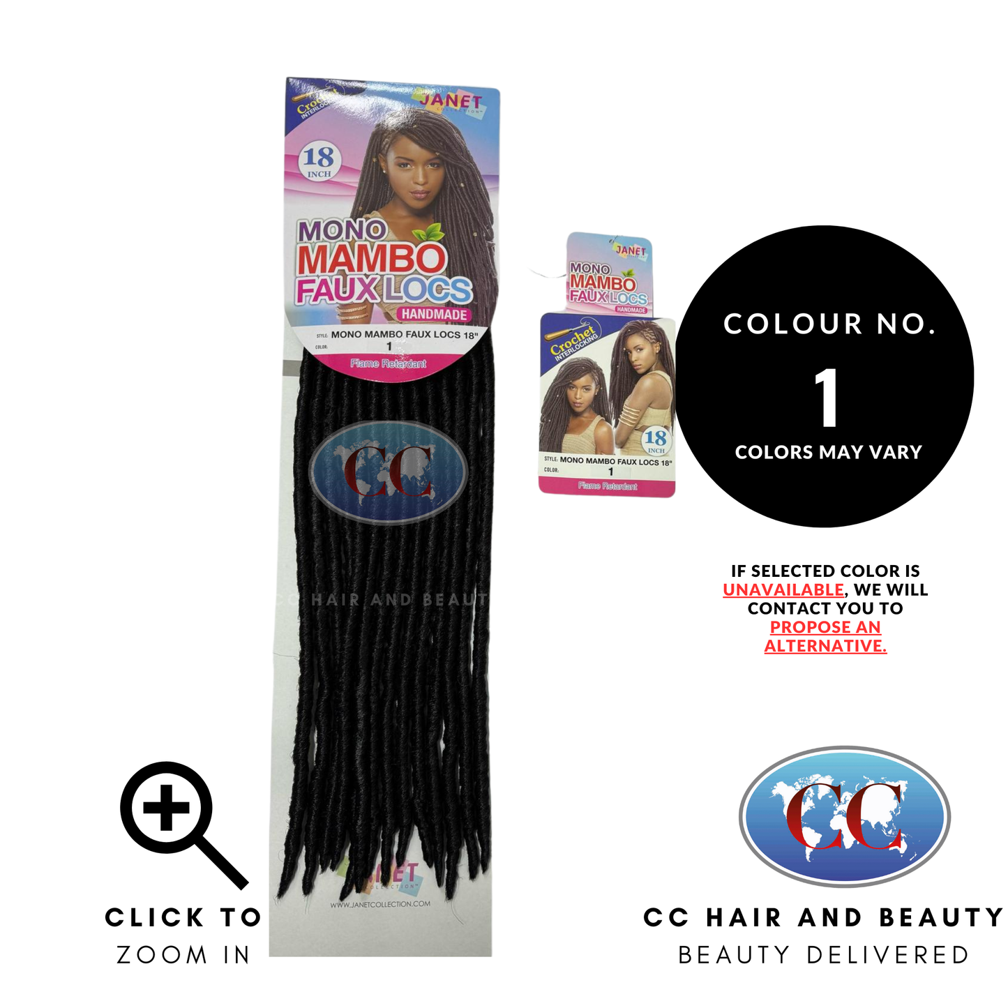 Janet Collection Mono Mambo Faux Locs 18"-Colour 1