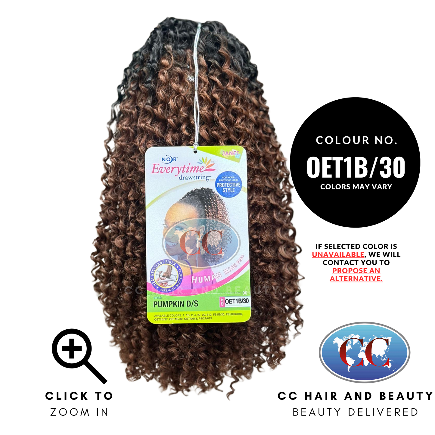 Janet Collection Noir EveryTime Synthetic Pumpkin DS Ponytail-Colour OET1B/30