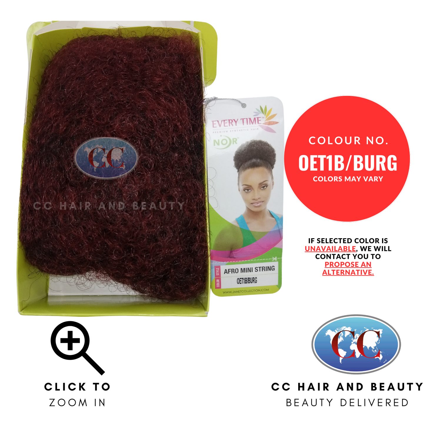 Janet Collection Noir Everytime Draw String - Afro Mini