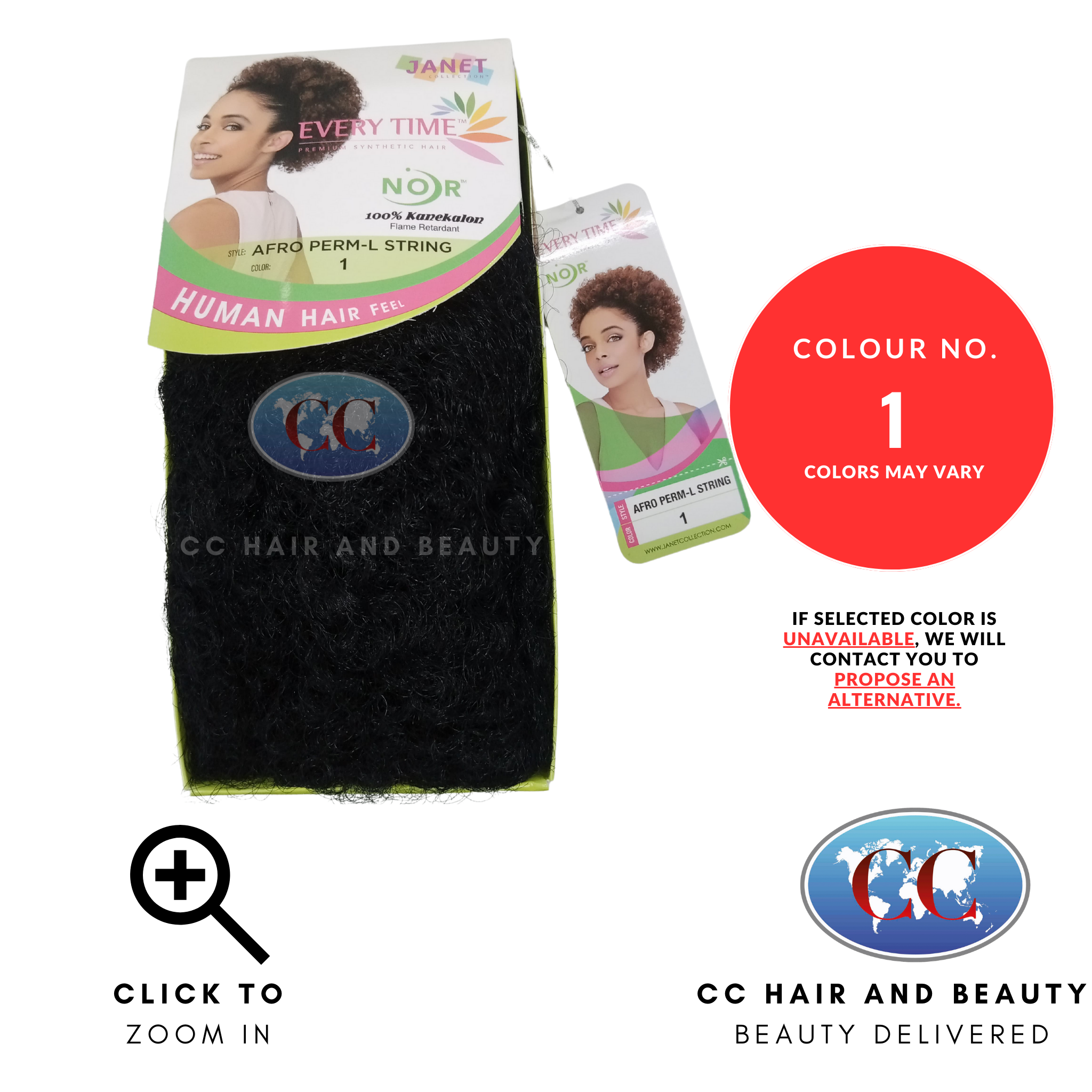 Janet Collection Ponytail - Afro Perm-L String-Colour 1