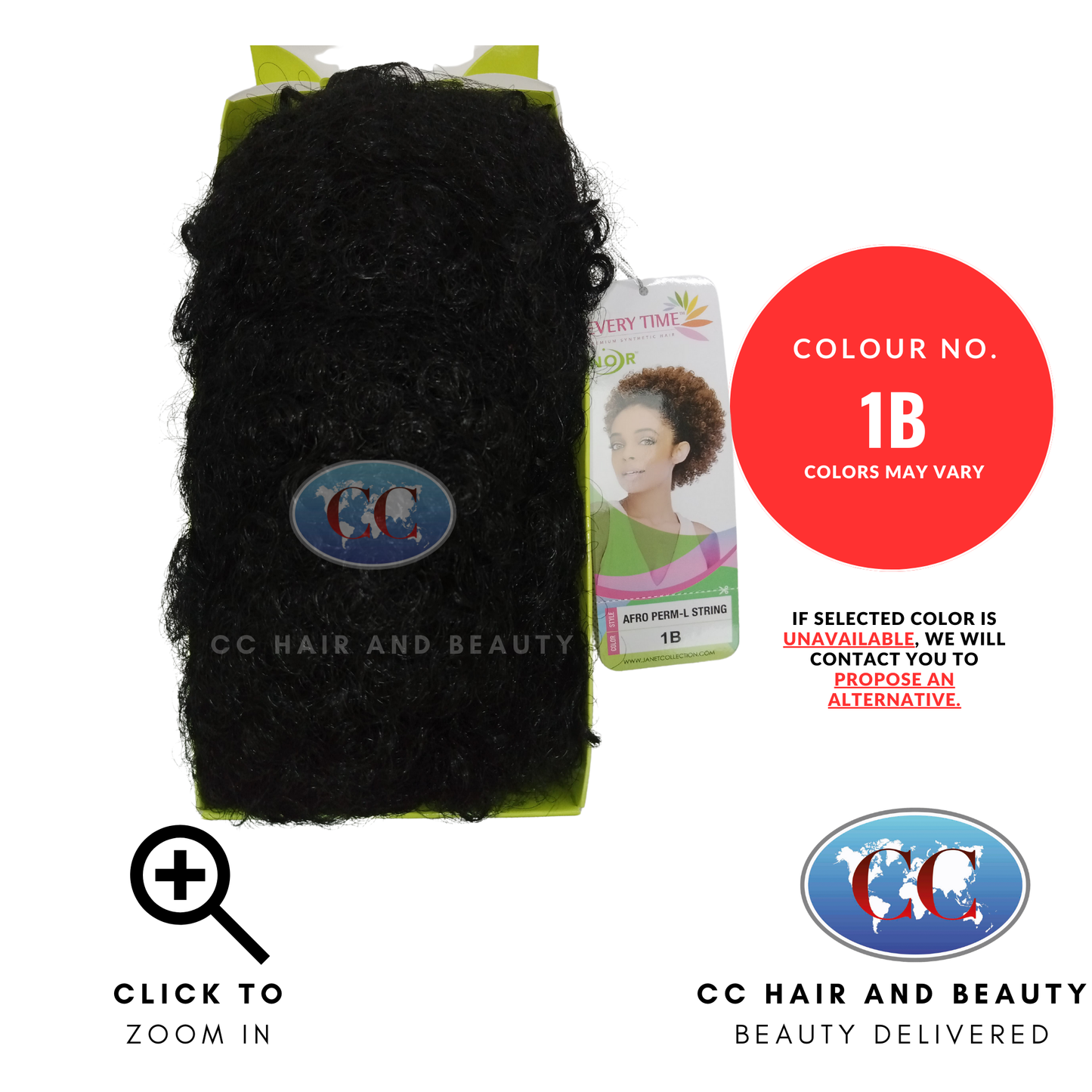 Janet Collection Ponytail - Afro Perm-L String-Colour 1B