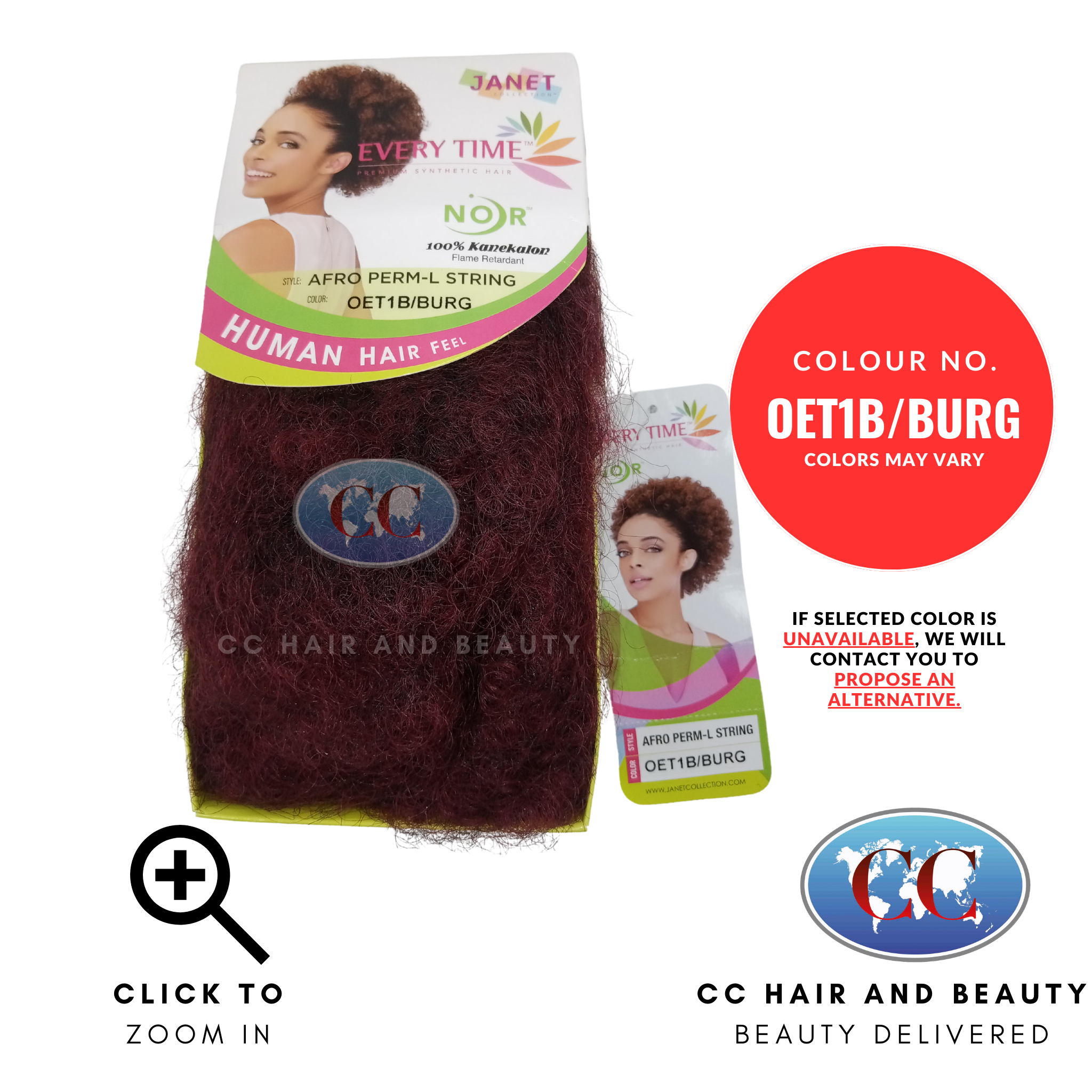 Janet Collection Ponytail - Afro Perm-L String-Colour OET1B/BURG