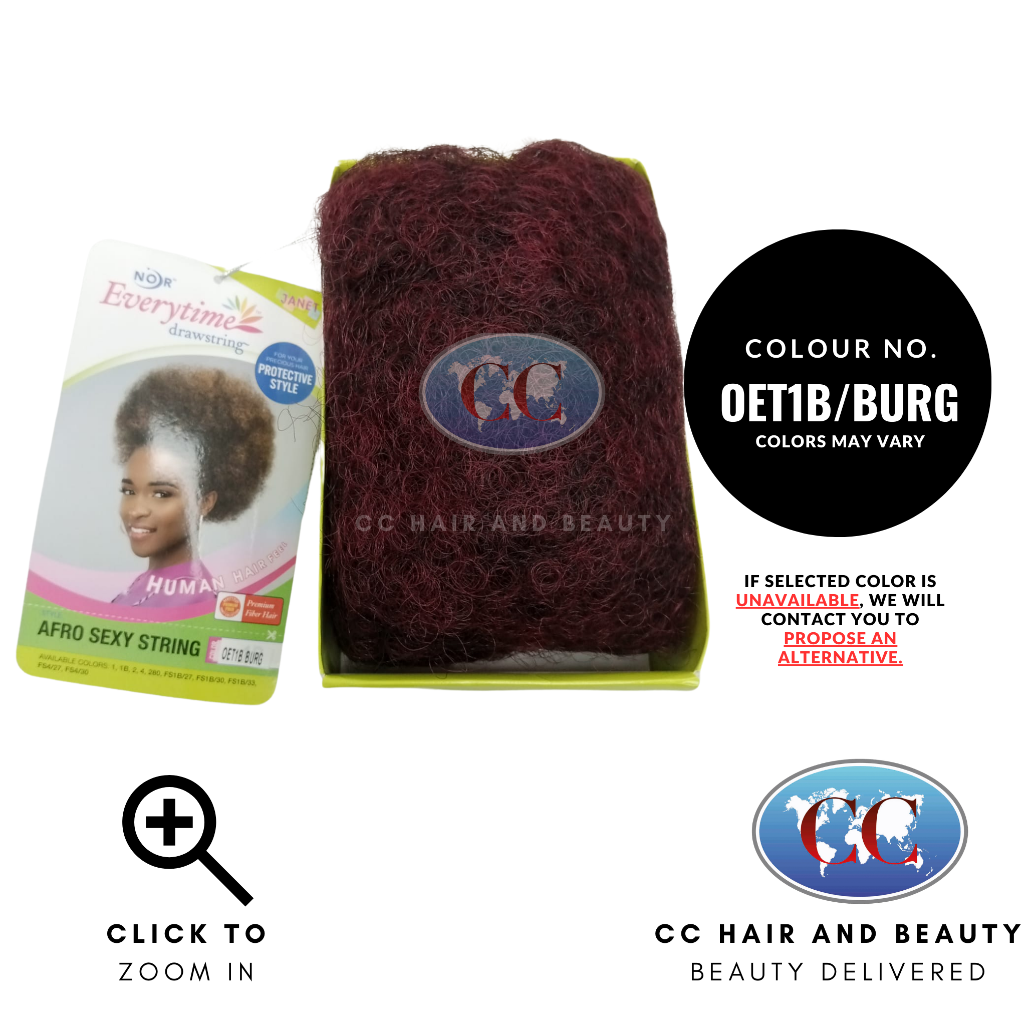 Janet Noir Everytime Afro Sexy Draw String-Colour OET1B/BURG