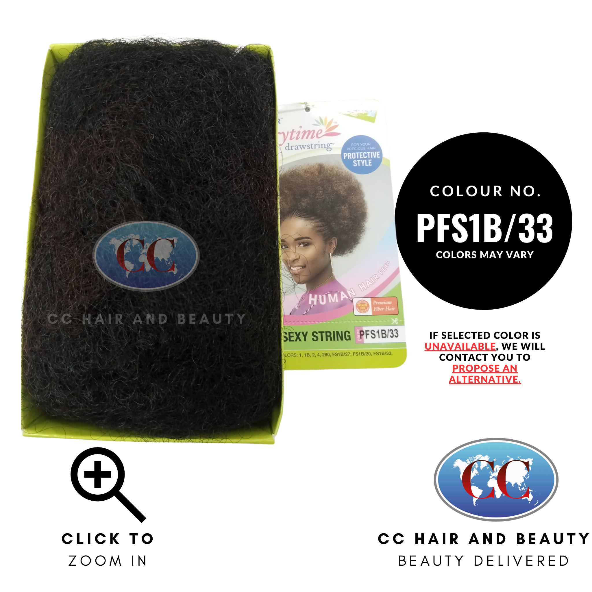 Janet Noir Everytime Afro Sexy Draw String-Colour PFS1B/33