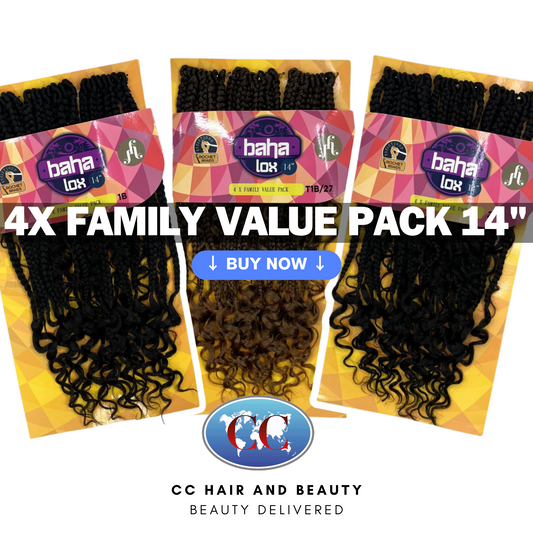 Jazzy Hair Baha Box Lox 4x Family Value Pack 14"