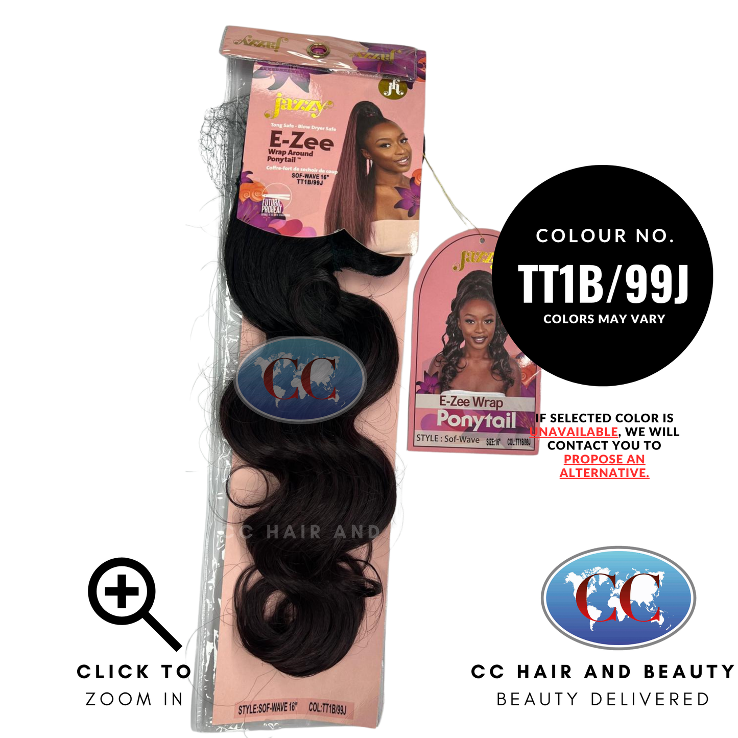Jazzy E - Zee Wrap Around Ponytail Sof Wave 16"- TT1B/99J