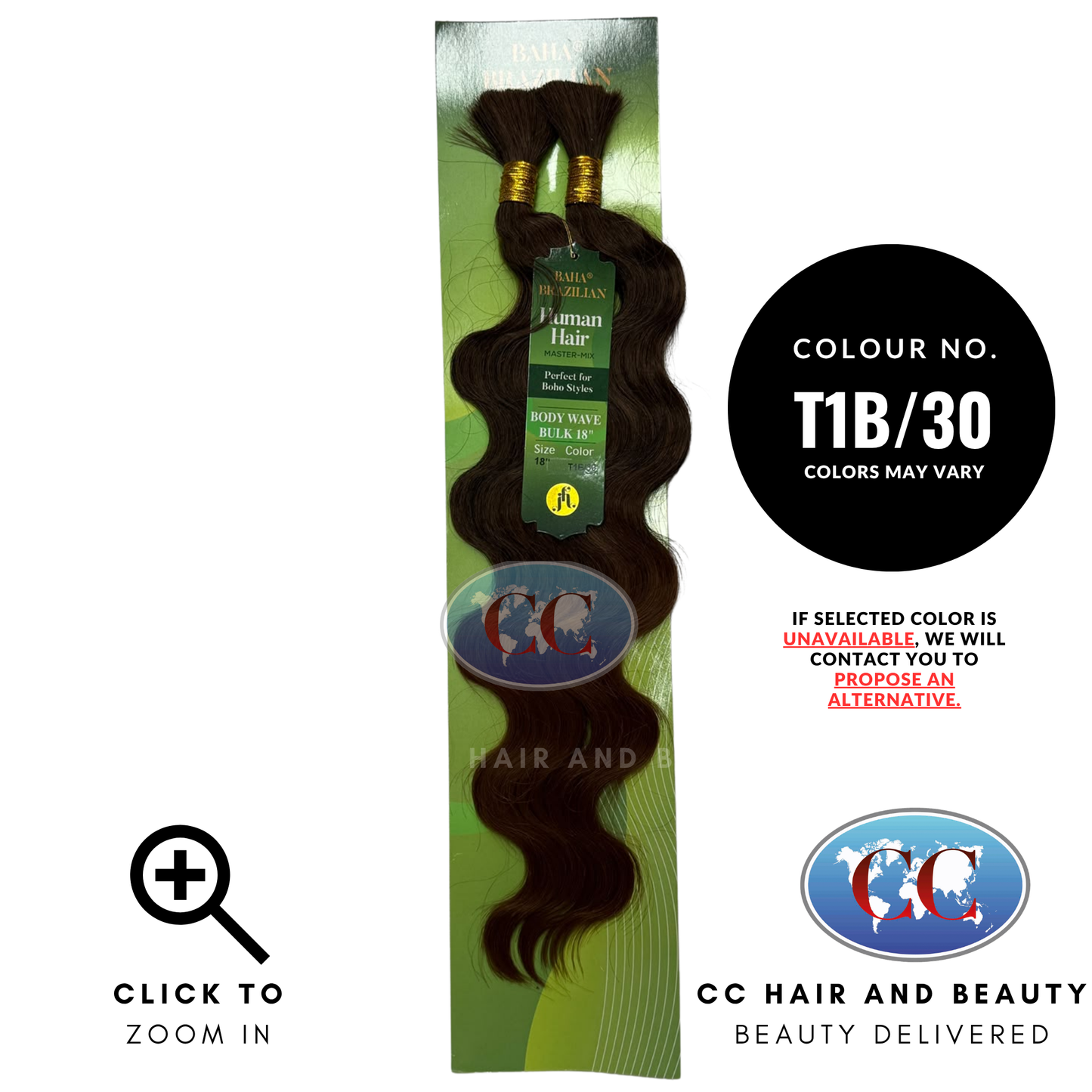 Jazzy Hair Baha Brazilian Human Hair Master Mix - Body Wave Bulk 18" - T1B/30