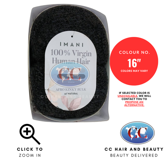 Jazzy Imani Afro Kinky Bulk 100% Virgin Human Hair - 16" Natural Black
