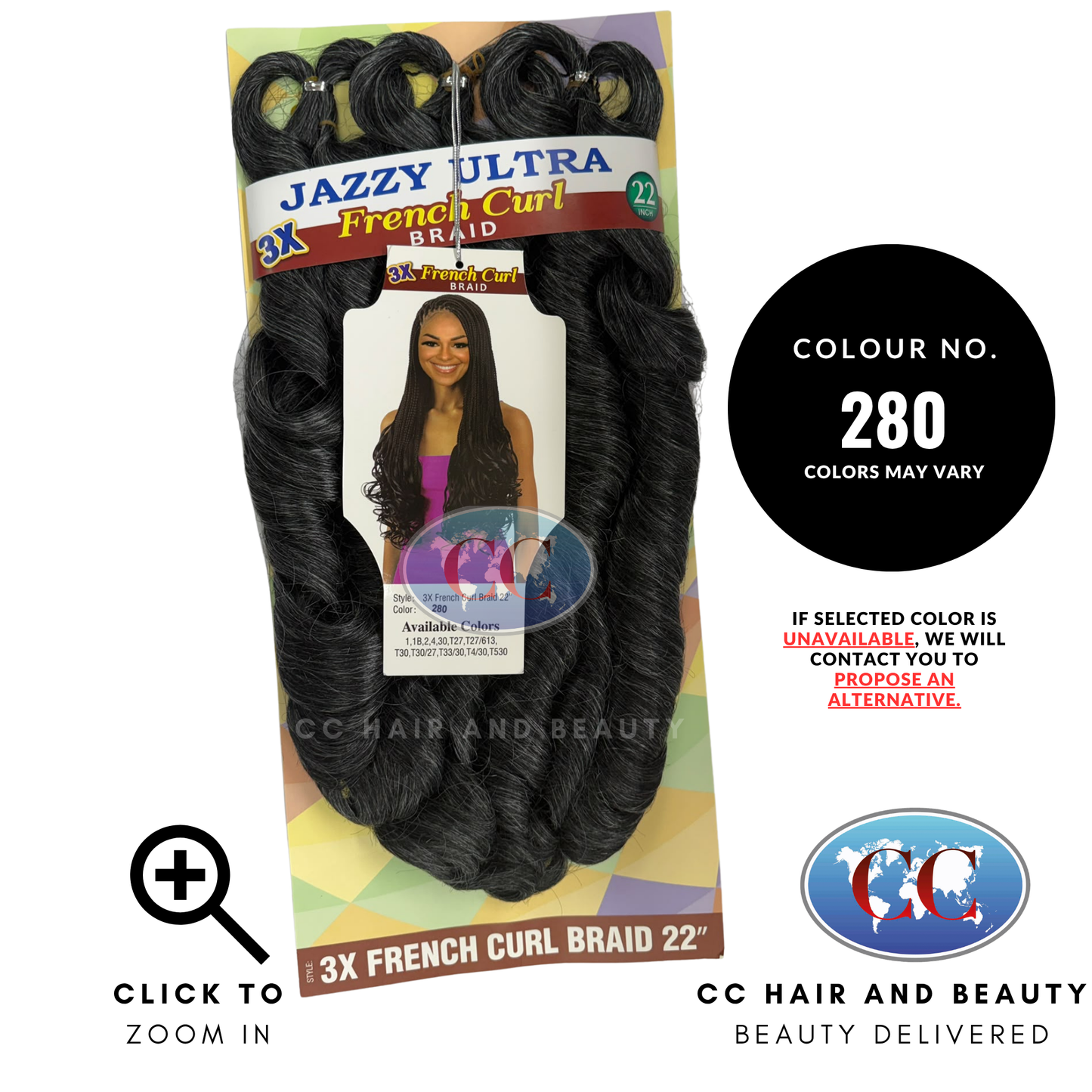Jazzy Ultra 3D 3X French Curl Braids 22"- 280