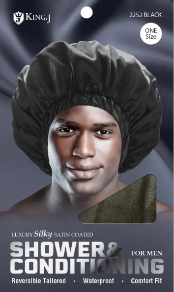 King .J Shower & Conditioning Cap For Men 2252 Black