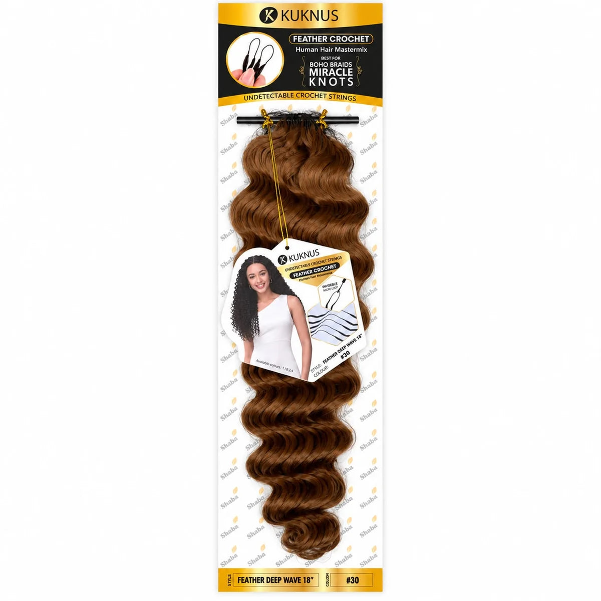 Kuknus Feather Crochet Human Hair MasterMix Deep Weave 18"