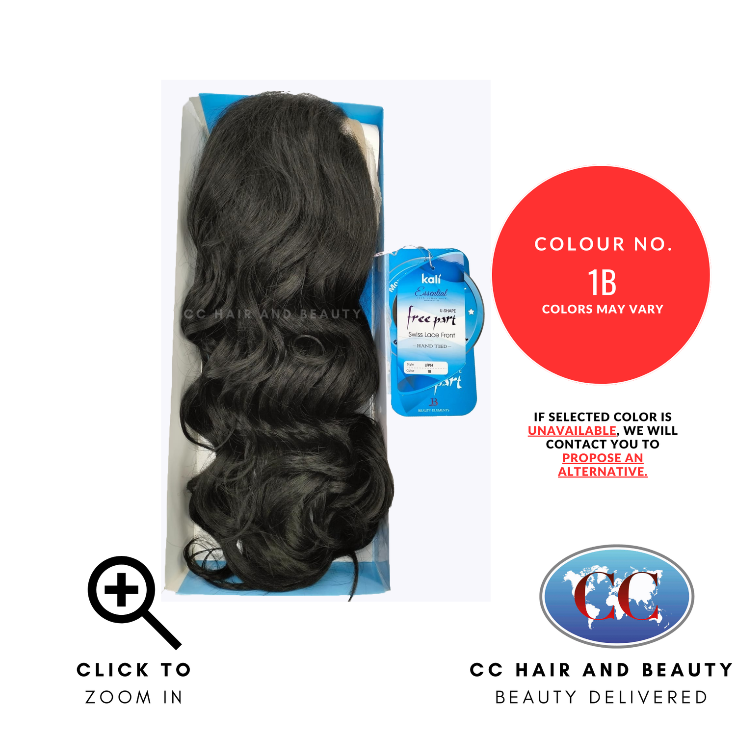 Kali Essential Lace Front 4 x 4 Hand Tied 100% Human Hair LFP04-Colour 1B