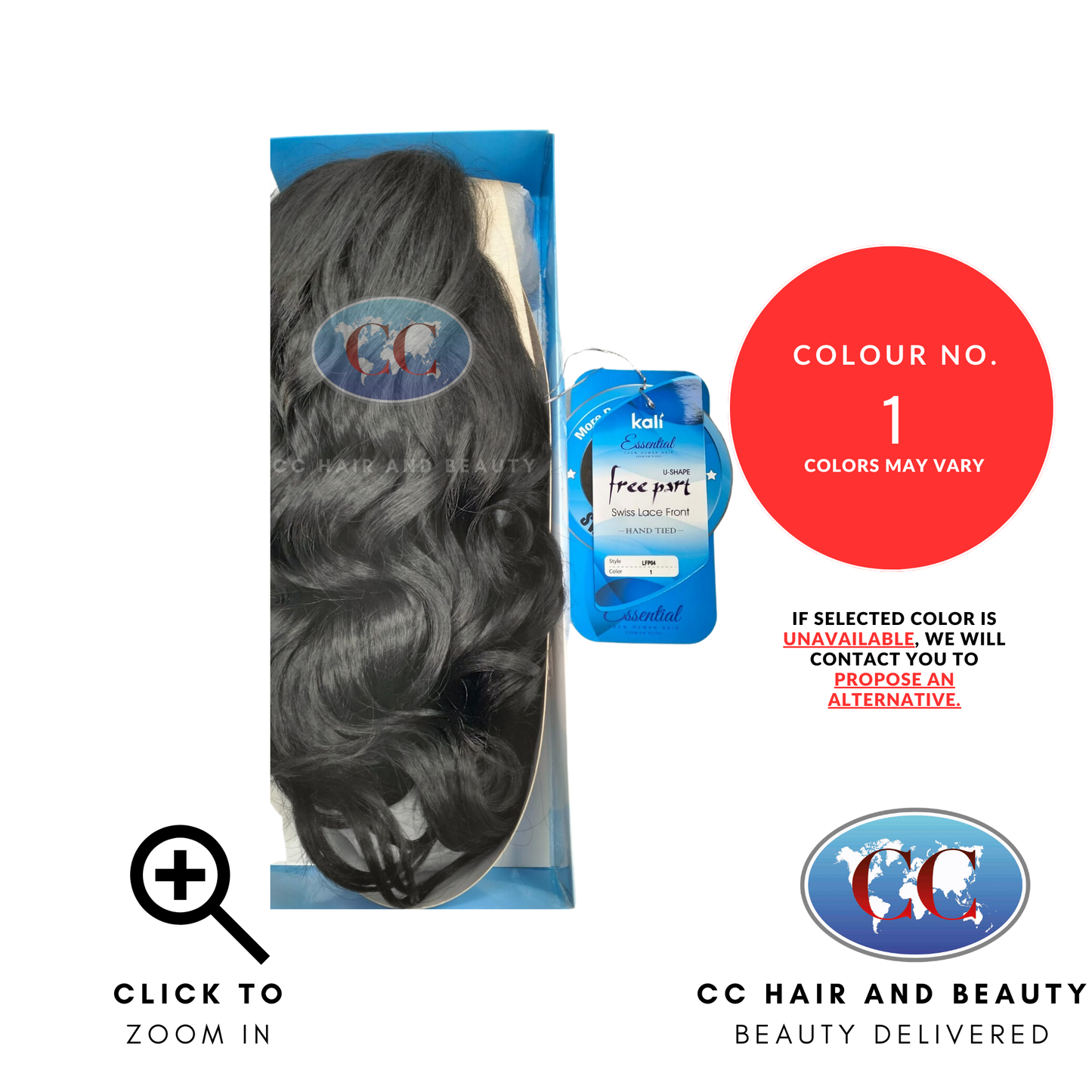 Kali Essential Lace Front 4 x 4 Hand Tied 100% Human Hair LFP04-Colour 1