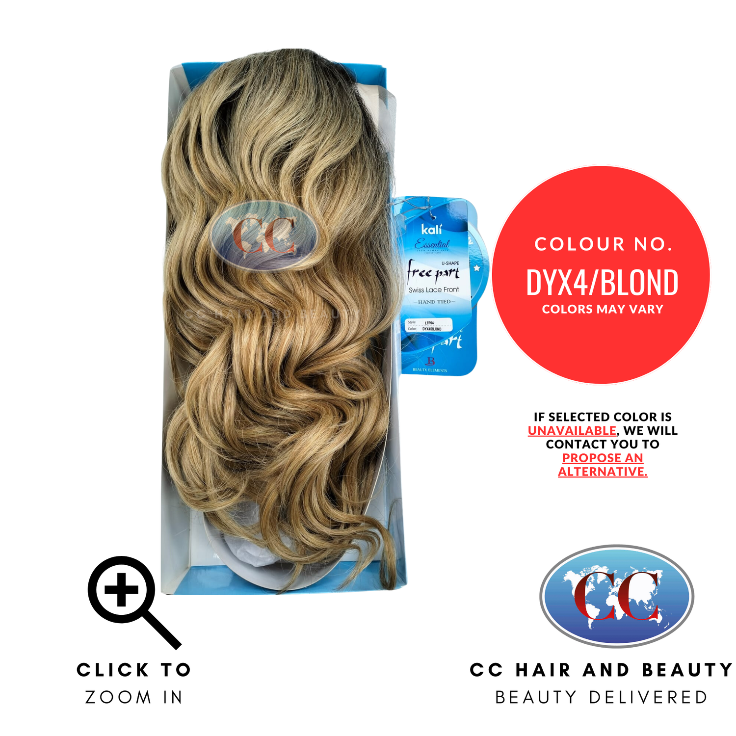 Kali Essential Lace Front 4 x 4 Hand Tied 100% Human Hair LFP04-Colour DYX4/BLOND