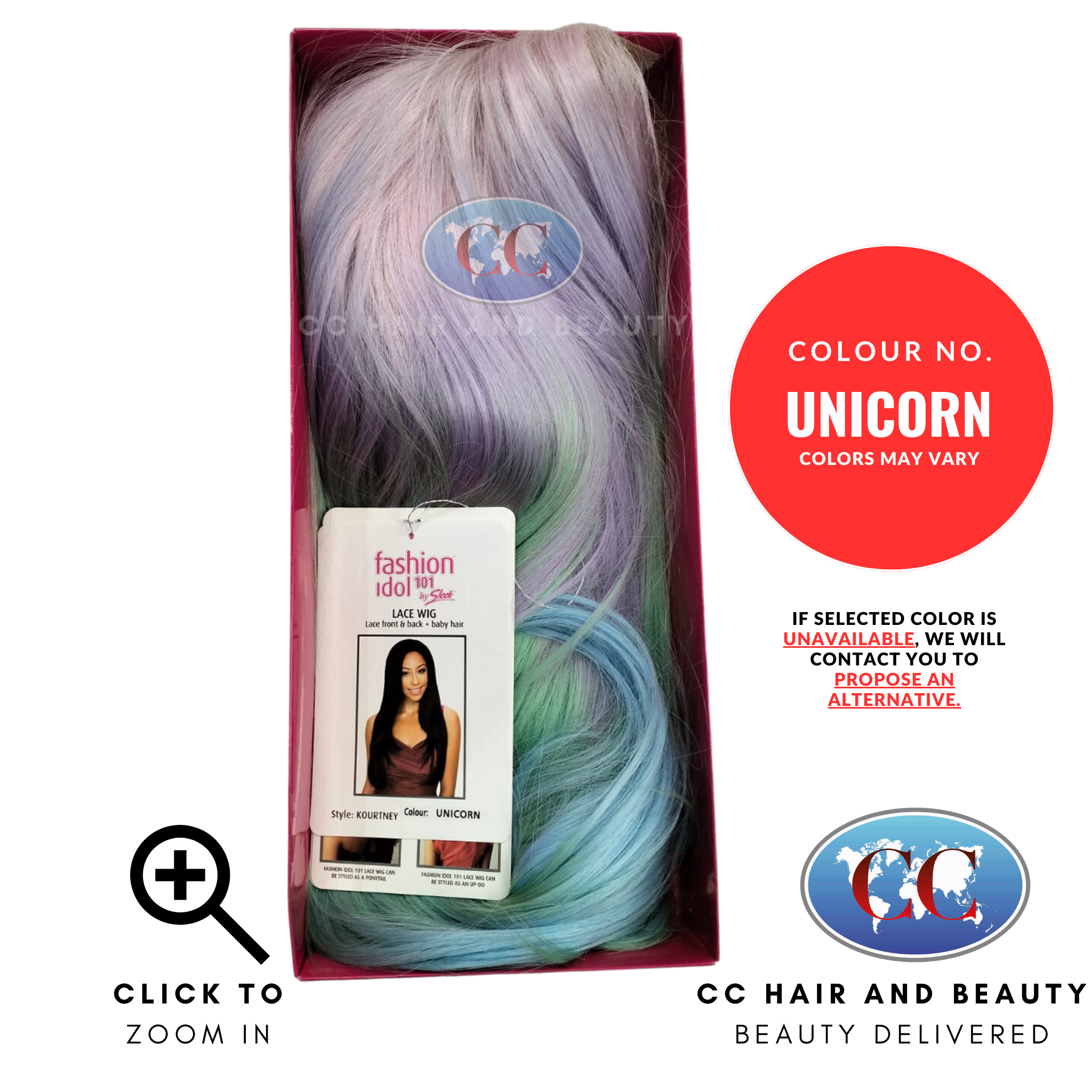 Sleek Fashion Idol Lace Wig - Kourtney Wig-Colour UNICORN