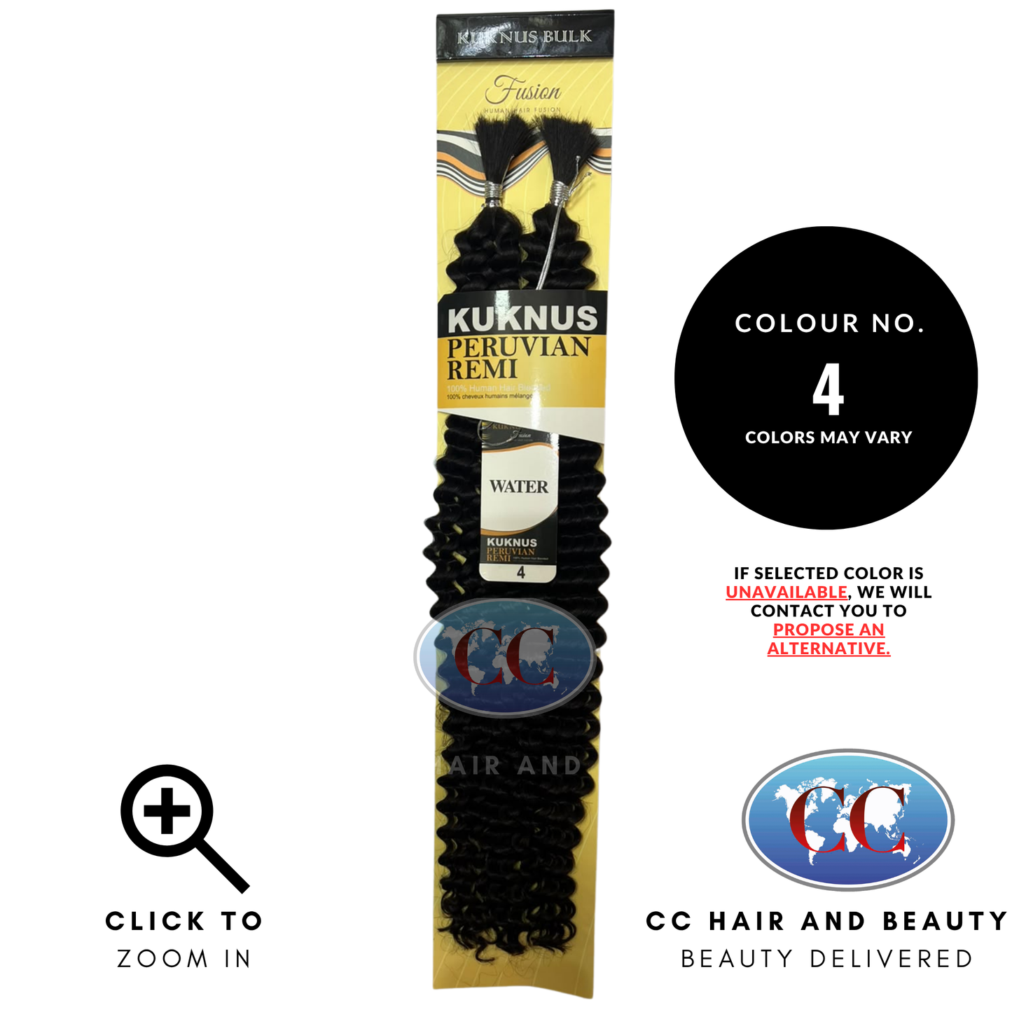 Kuknus Bulk Peruvian Remi 100% Human Hair Blended - Water Wave 20" - 4