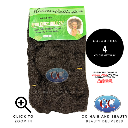 Kuknus Collection Afro Kinky Bulk Afro Twist Hair Extensions 24" Anti itch Fiber-Colour 4