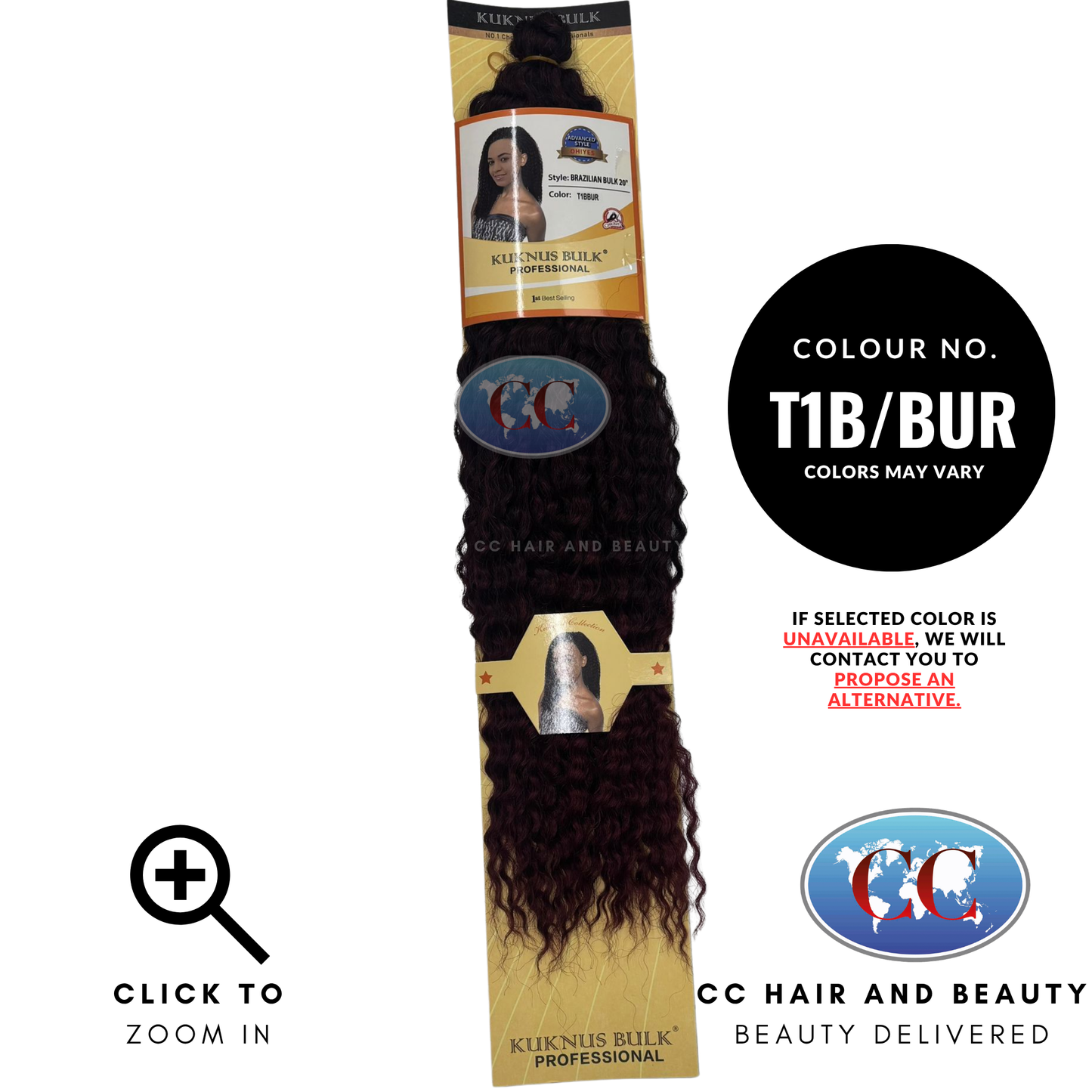 Kuknus Collection Crochet Brazilian Bulk 20''-T1B/BUR