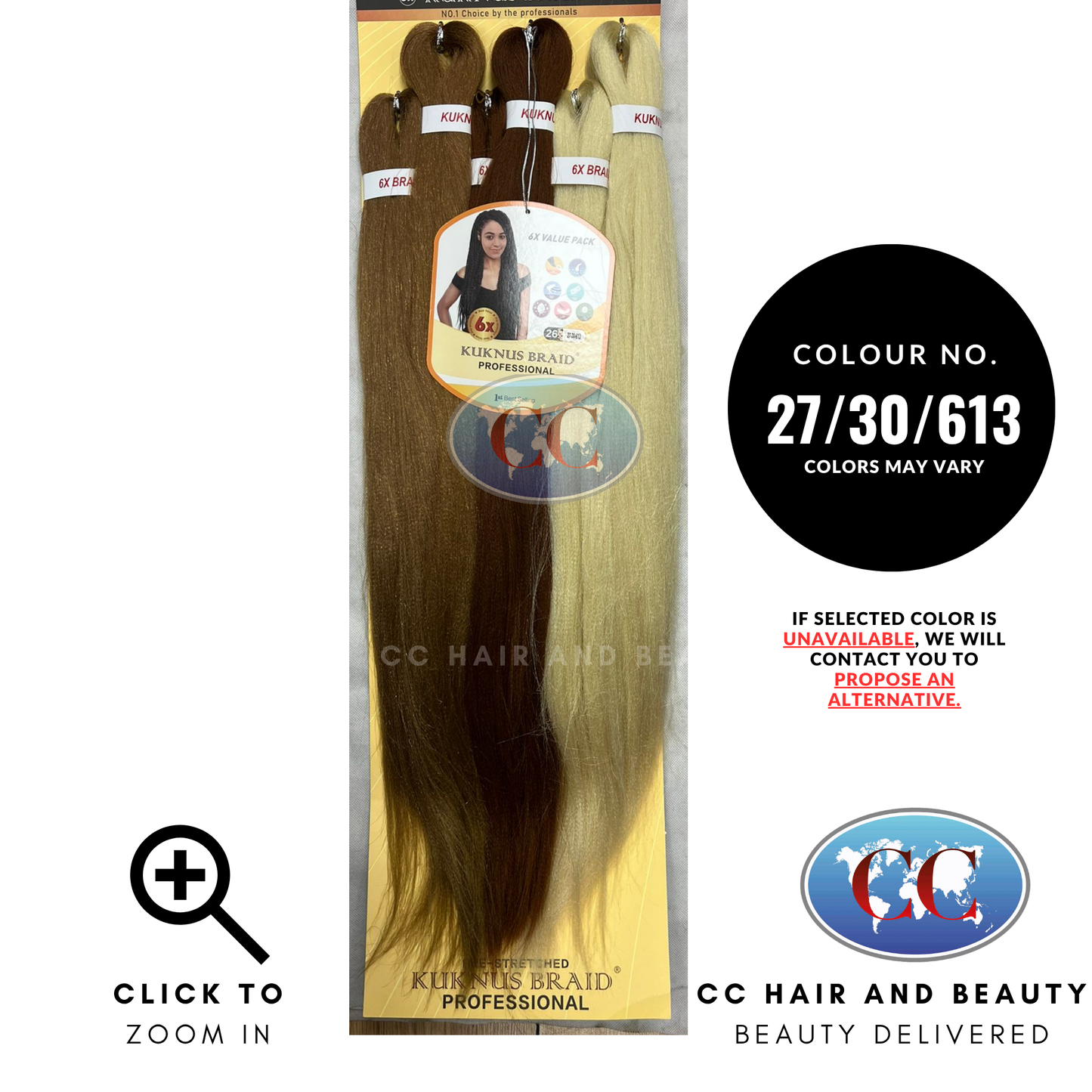 Kuknus Collection Kuknus Braid Professional Pre-Stretched & Anti Itch Fibre 6x - 26 - 27/30/613