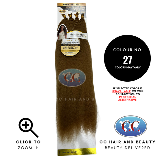 Kuknus Luxurious Pre-Stretched 100% Peruvian Remy Boho Braid & Locs Styles - 4x Super Wave 22"- 27