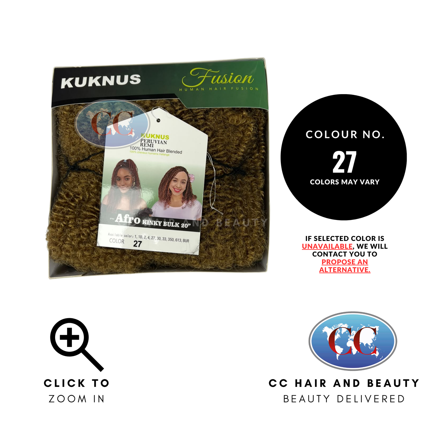 Kuknus Peruvian Remi 100% Human Hair Blended Afro Kinky Bulk 20"
