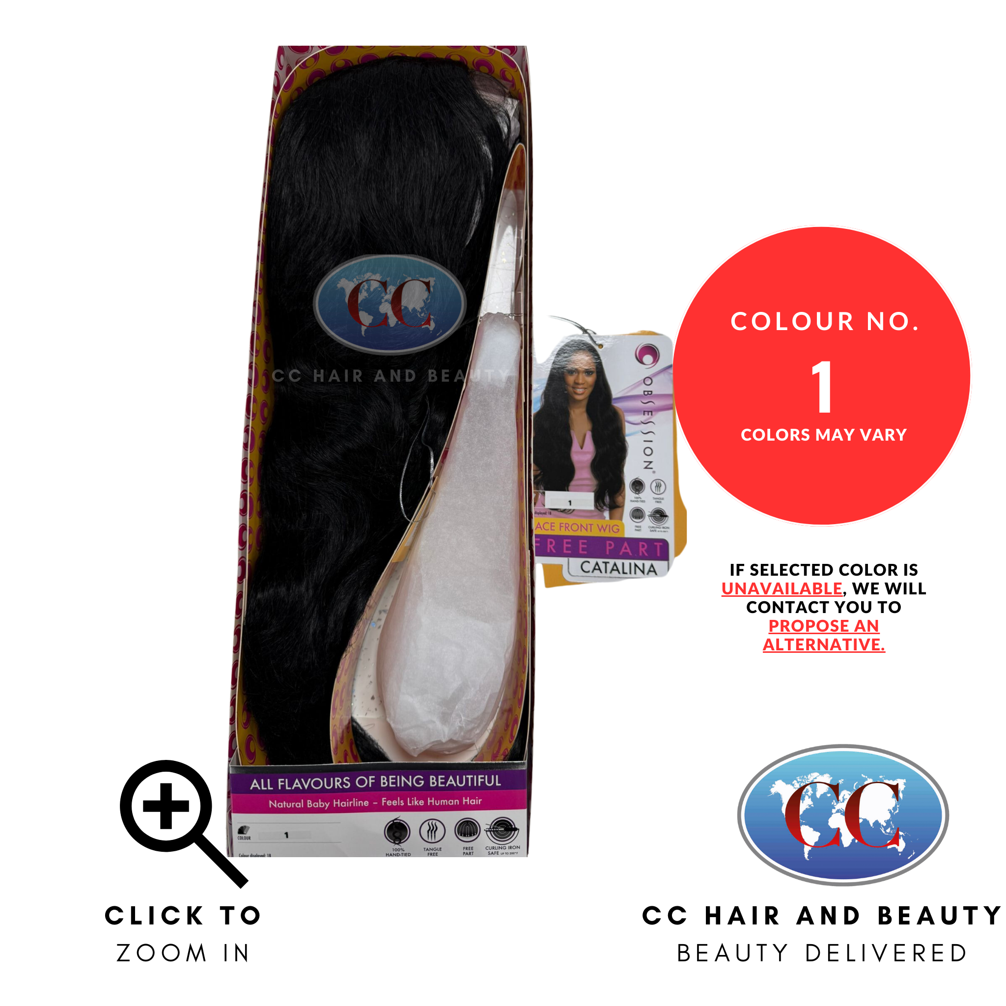 Obession Synthetic Hair Lace Front Wig Free Part - Catalina-colour 1