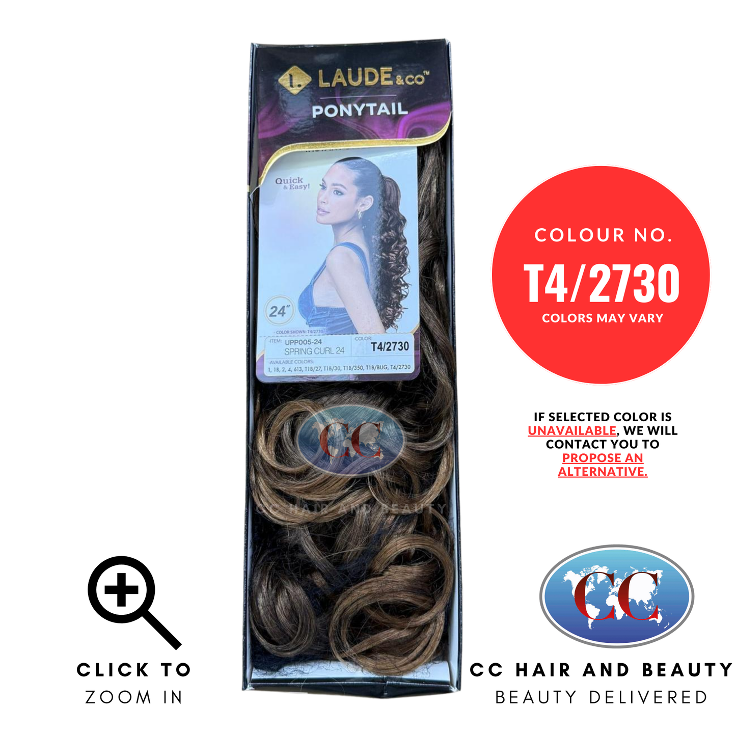 Laude & Co Drawstring Ponytail Instant Spring Curl UPP005 - 24'