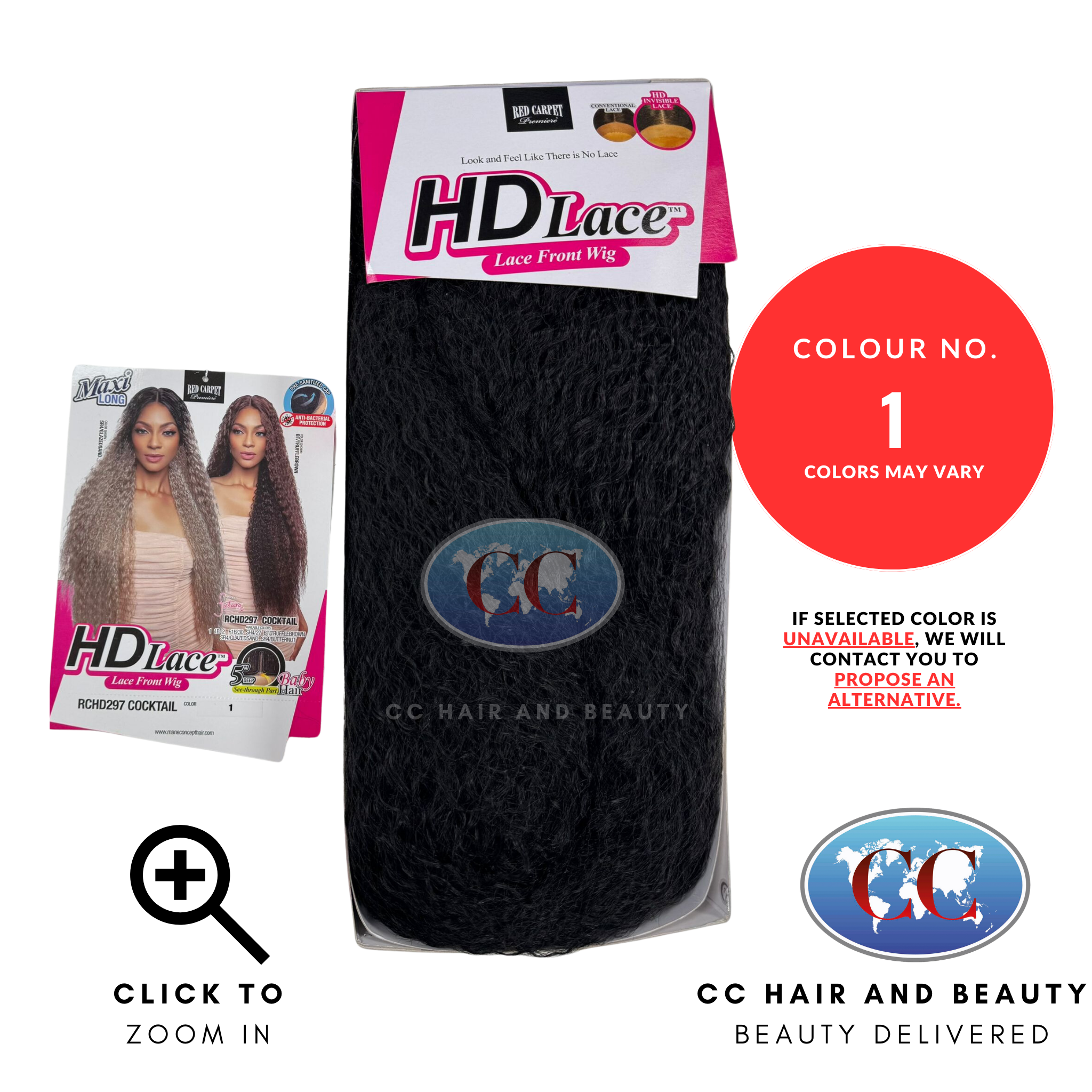 Mane Concept Red Carpet HD Lace Front Wig - RCHD297 Cocktail-Colour 1